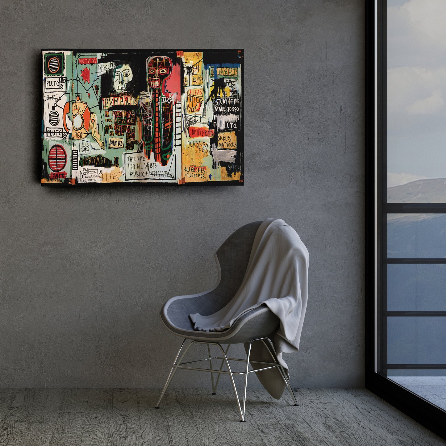 Notary by Jean-Michel Basquiat Abstract Art Canvas Wall Art – Modern Art Decor