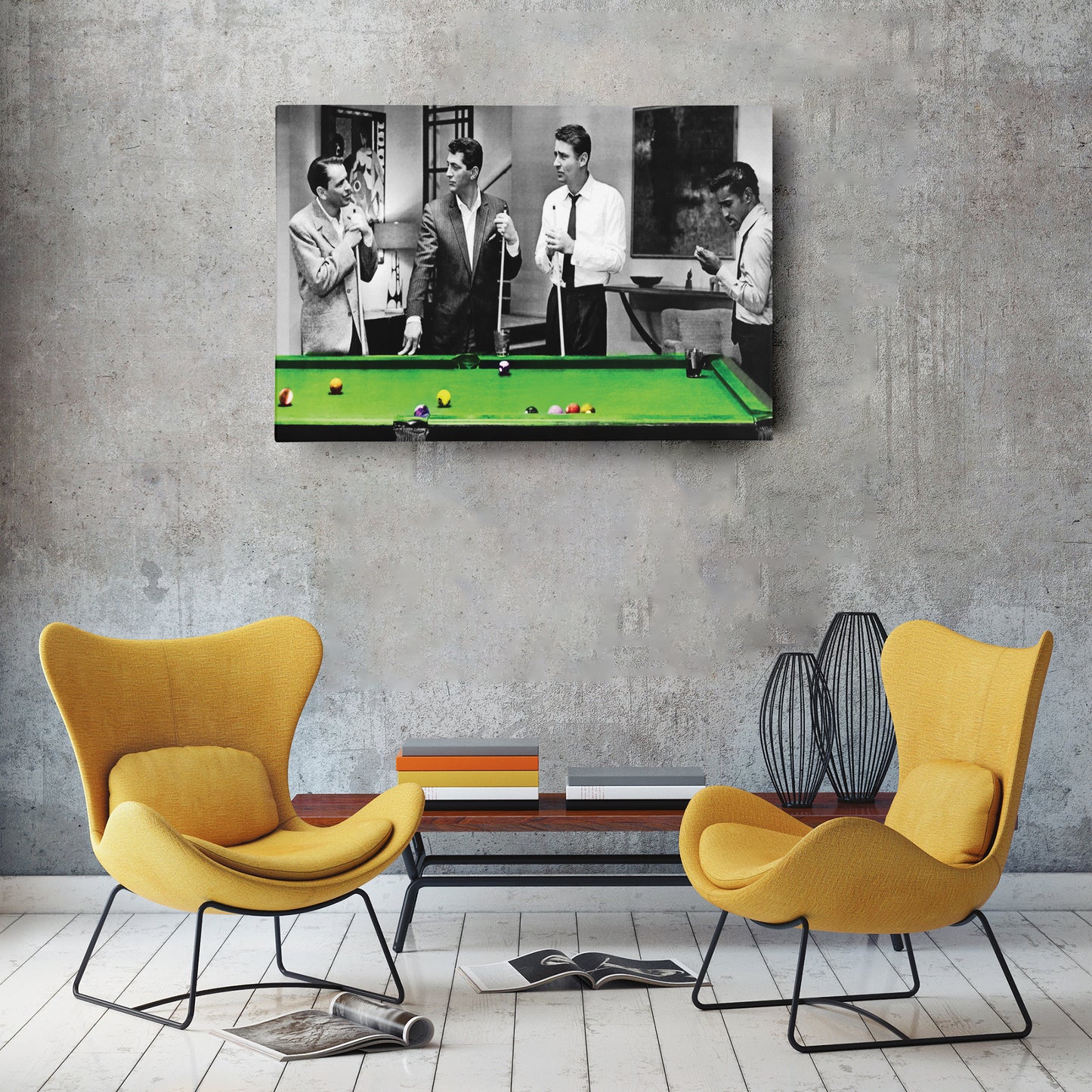 The Rat Pack - Playing Pool Canvas Wall Art Decor