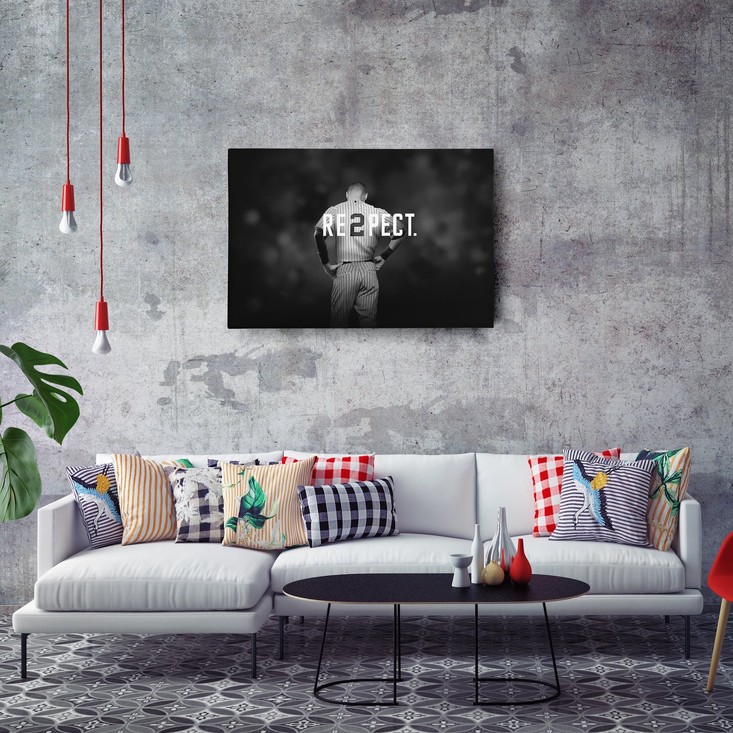 Derek Jeter Baseball Black and White Canvas Wall Art – MLB Legend Decor