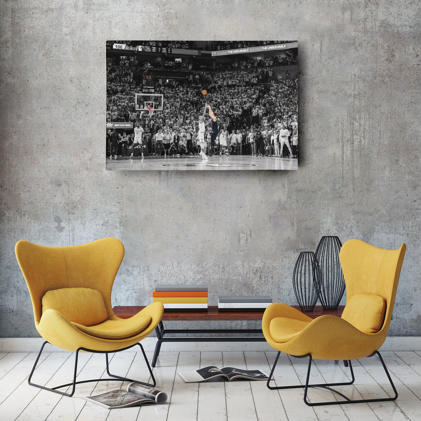 Luka Doncic Game-Winning 3-Pointer – Mavericks Canvas Wall Art Framed Decor