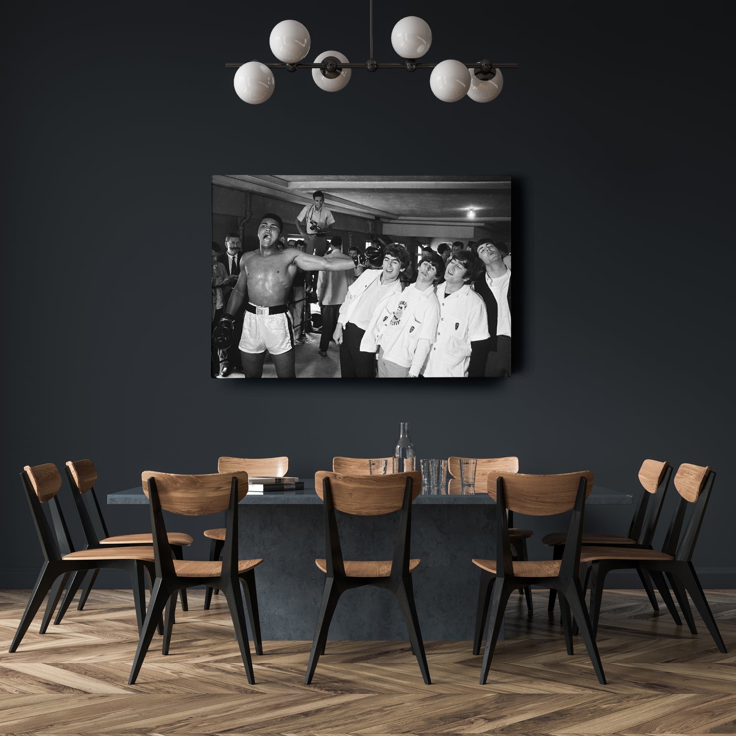 The Beatles & Muhammad Ali Canvas Wall Art – Music & Sports Legends Decor