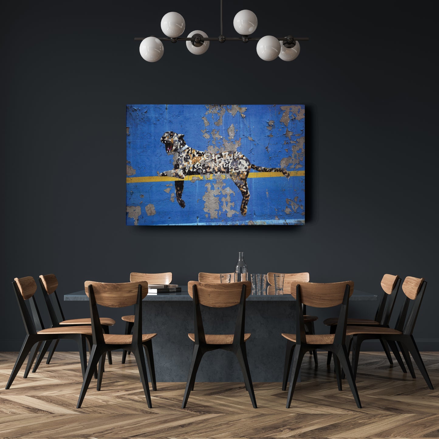Banksy 'Bronx Zoo Leopard' Street Art Canvas Print - Framed Wall Art