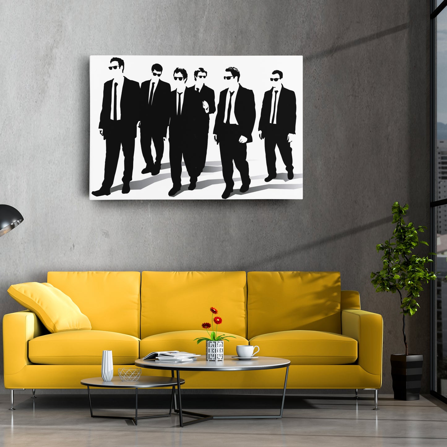 Reservoir Dogs Illustration Canvas Art – Cult Movie Icon Decor