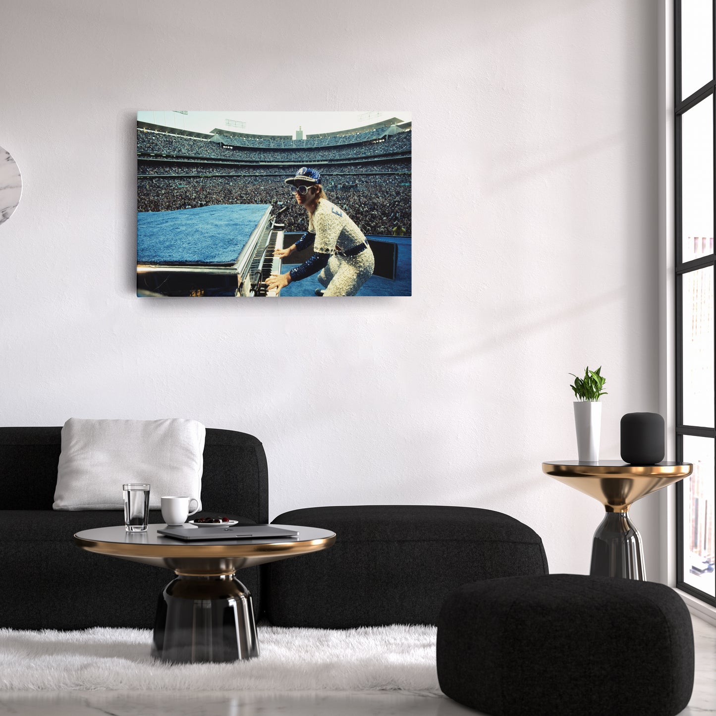 Elton John at Concert Canvas Wall Art – Music Legend Performance Decor