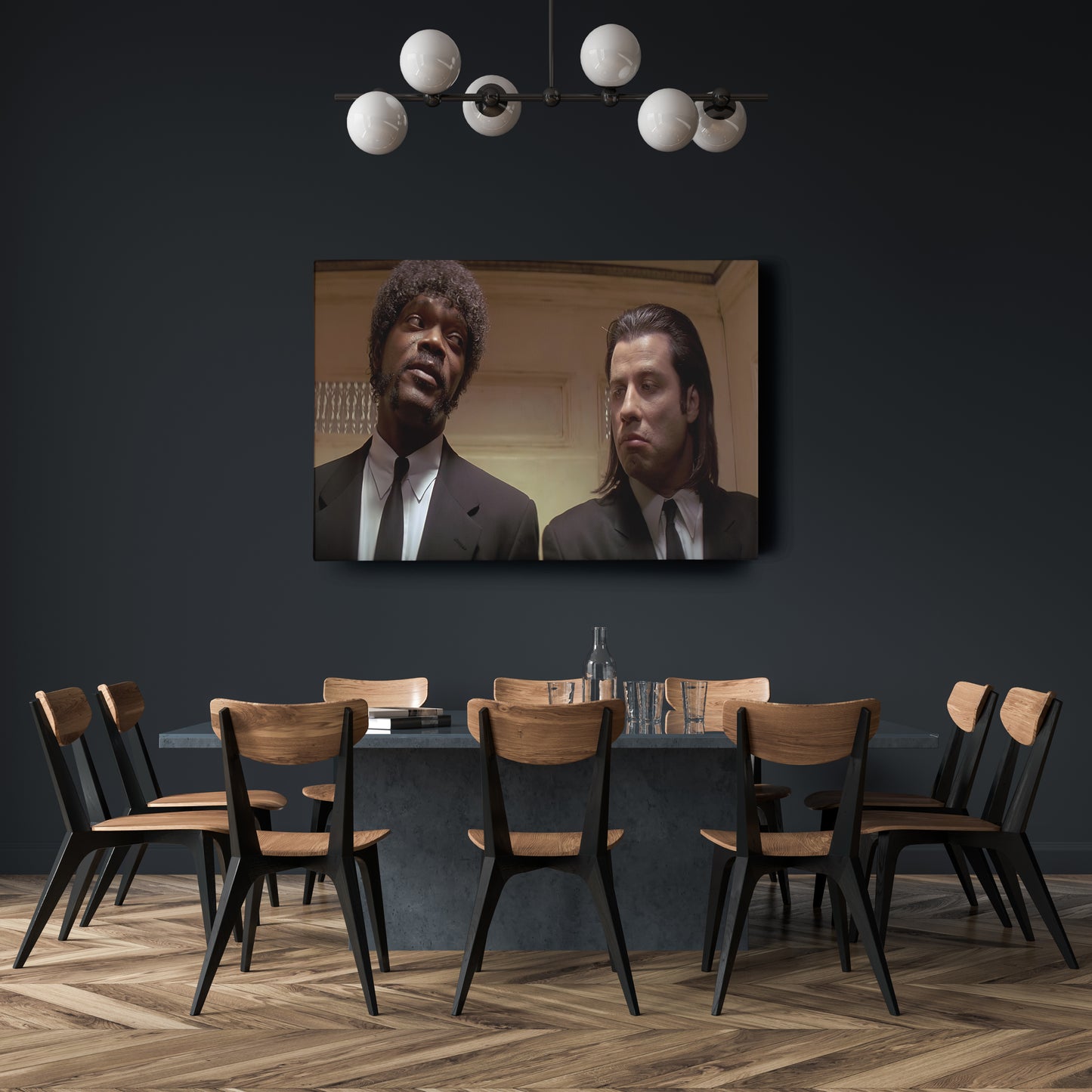 Pulp Fiction Vincent & Jules Canvas Wall Art – Movie Duo Icon Decor
