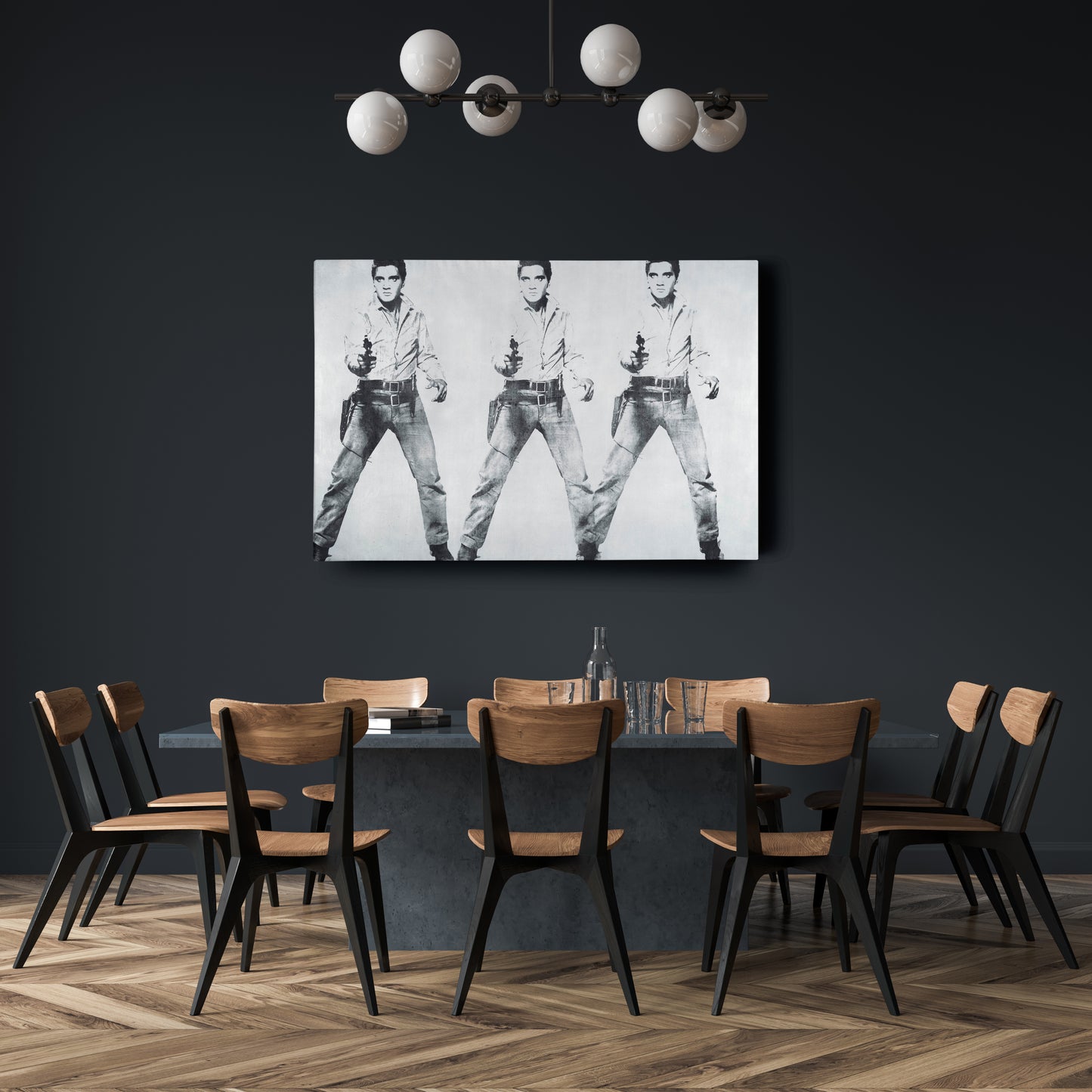 Elvis Presley Triple Canvas Poster – Framed Wall Art Home Decor