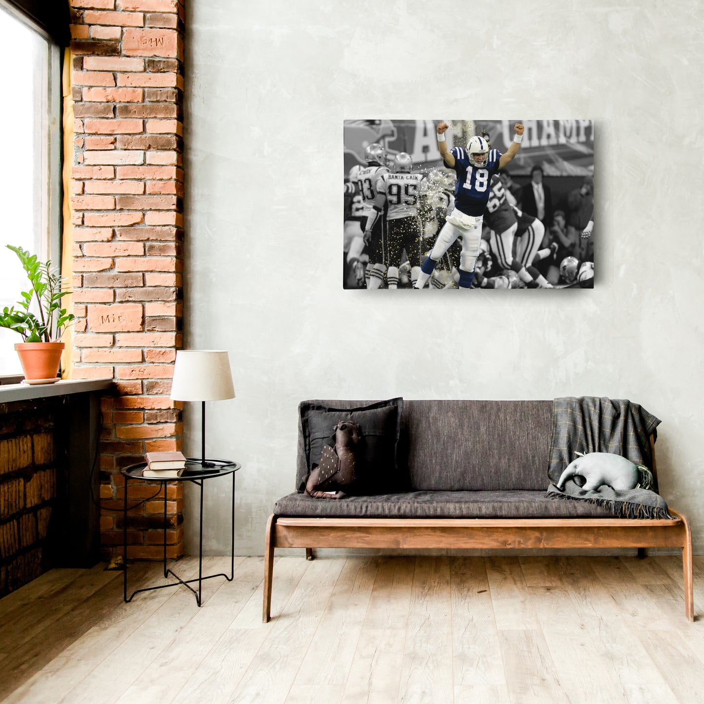 Peyton Manning AFC Championship Canvas Art - NFL Colts vs. Patriots
