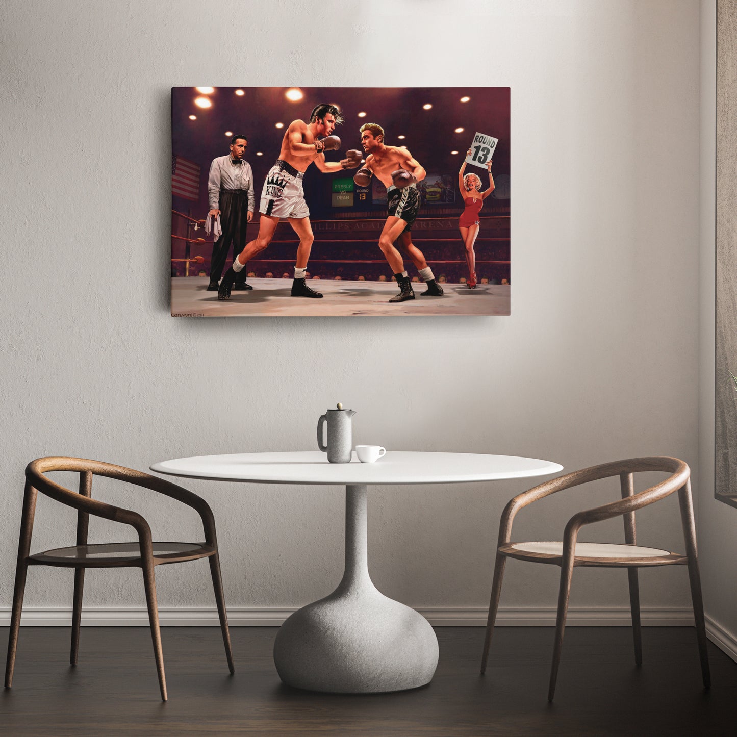 Marilyn Monroe, Elvis Presley & James Dean - Boxing Canvas Wall Art Decor