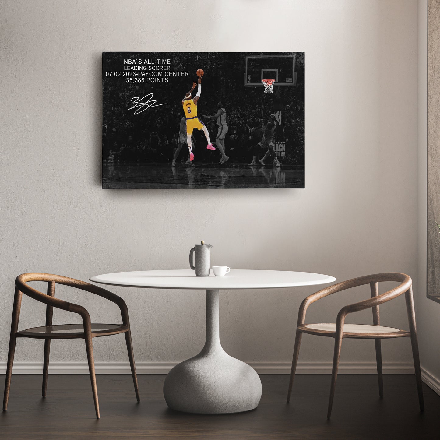 LeBron James All-Time Leading Scorer Canvas Wall Art Decor - NBA Legend Poster