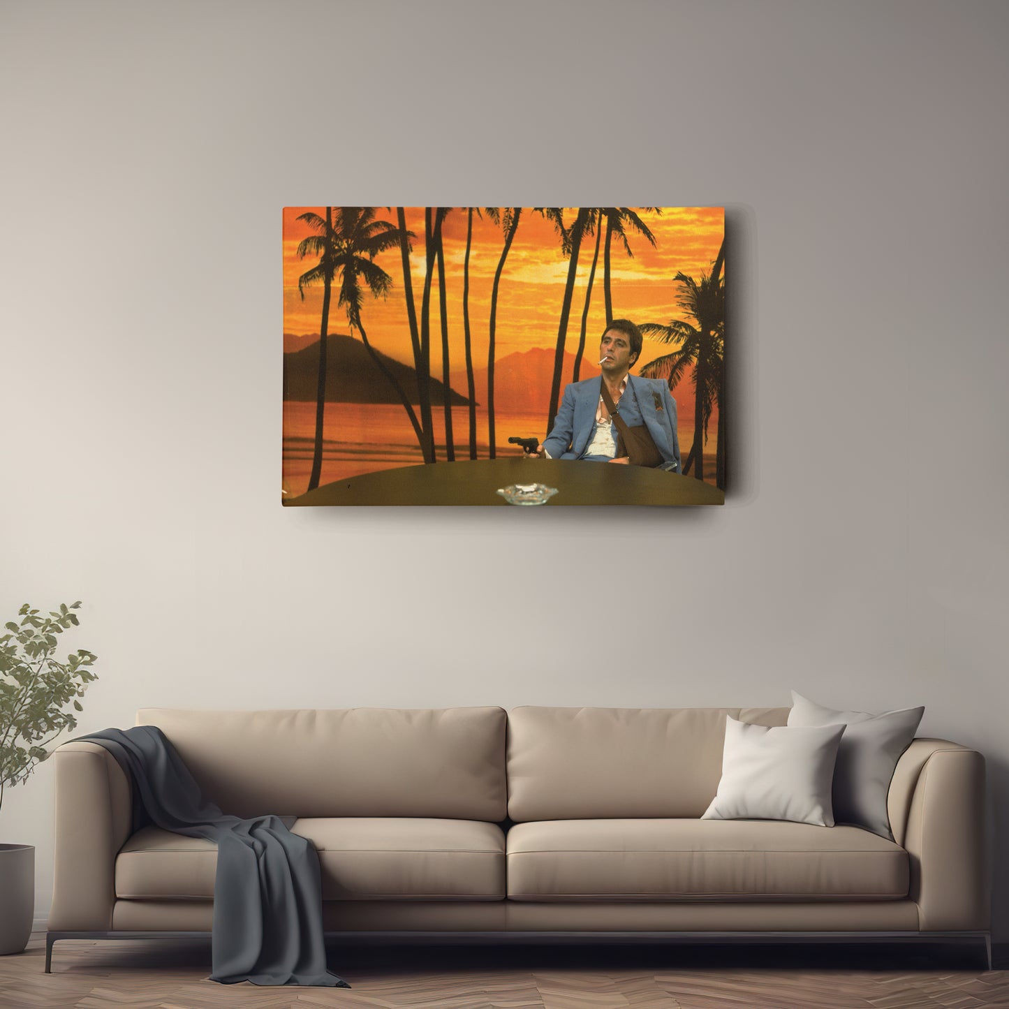 Scarface Al Pacino Art Effect Canvas Wall Art – Iconic Movie Moment Decor