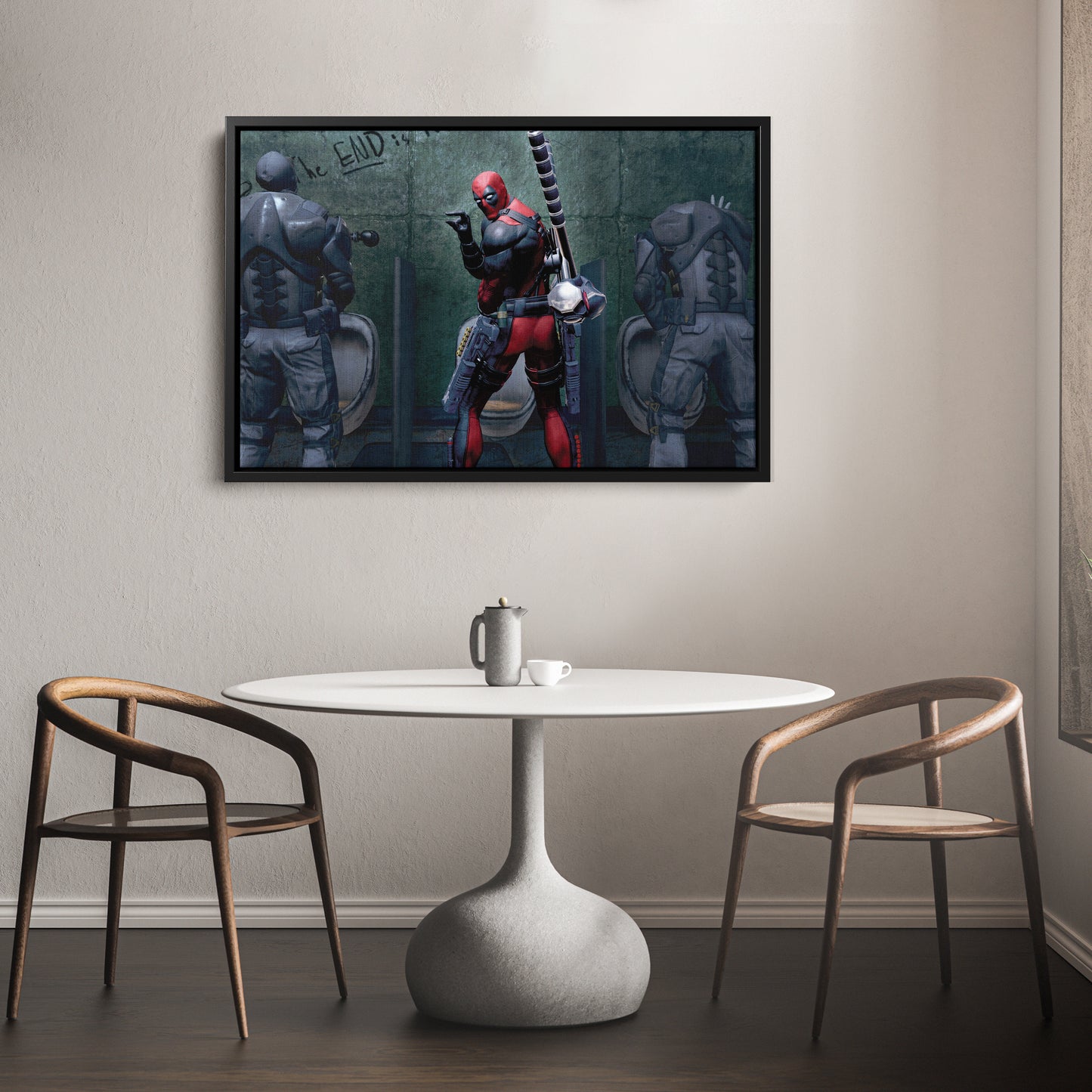 Deadpool Poster - Bathroom Break Funny Canvas Wall Art Decor