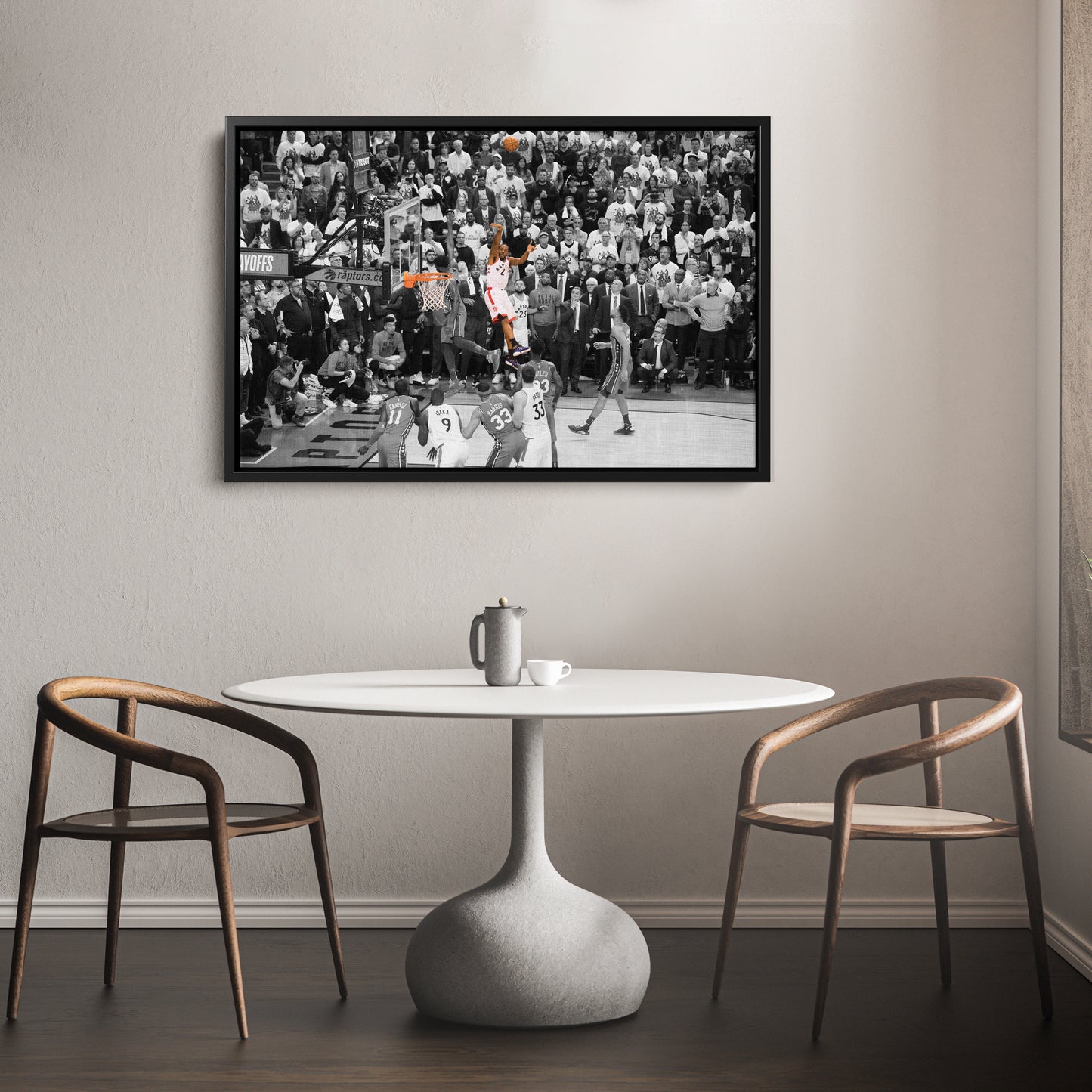 Kawhi Leonard Buzzer Beater Toronto Raptors Canvas Wall Art Decor - NBA Playoff Art