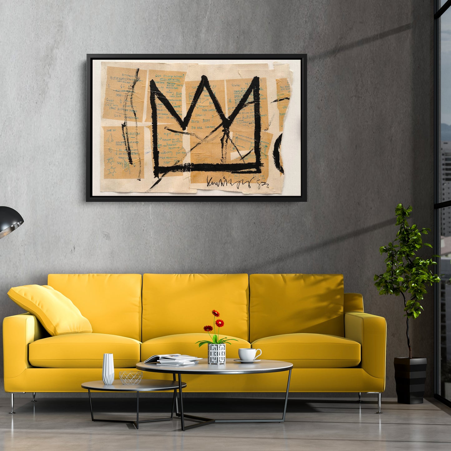 Crown By Jean-Michel Basquiat Canvas Art – Urban Street Art Wall Decor