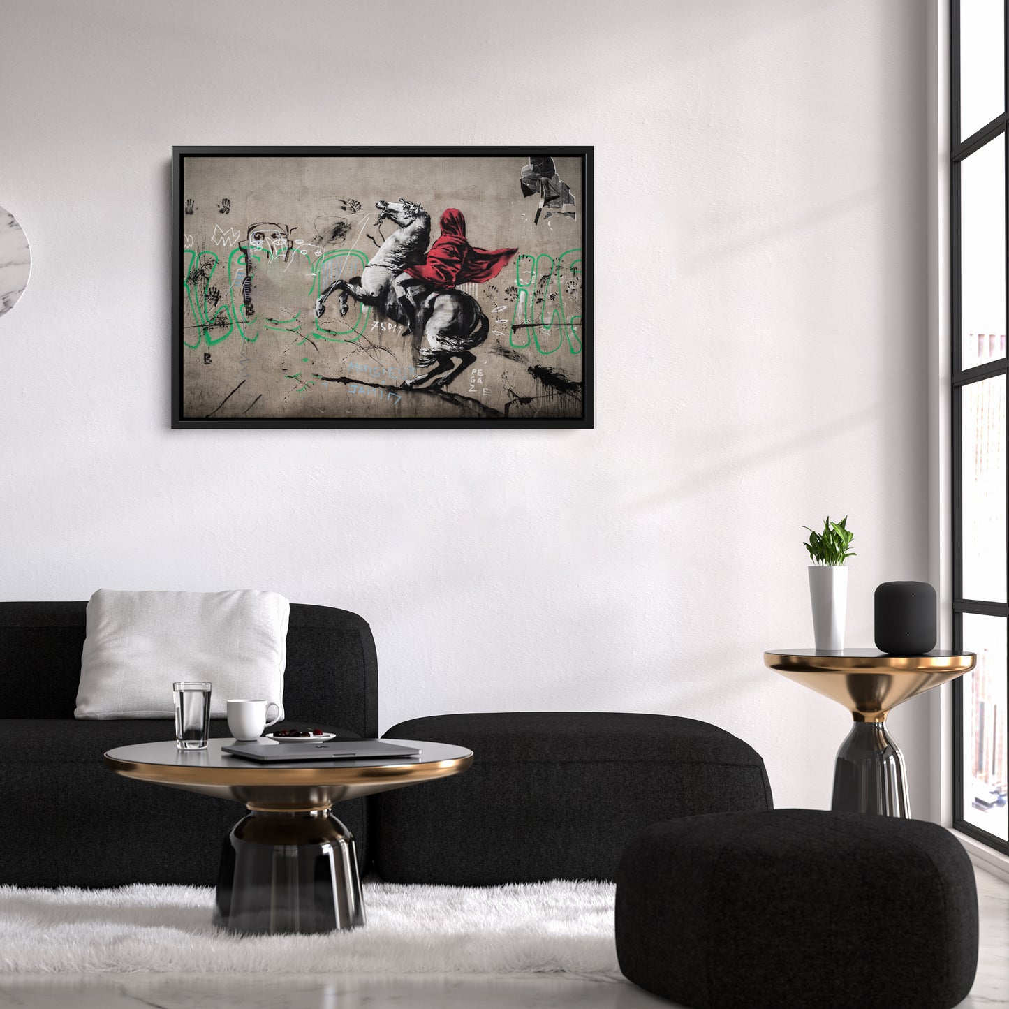 Banksy 'Napoleon on Horse' Canvas Print - Framed Wall Art