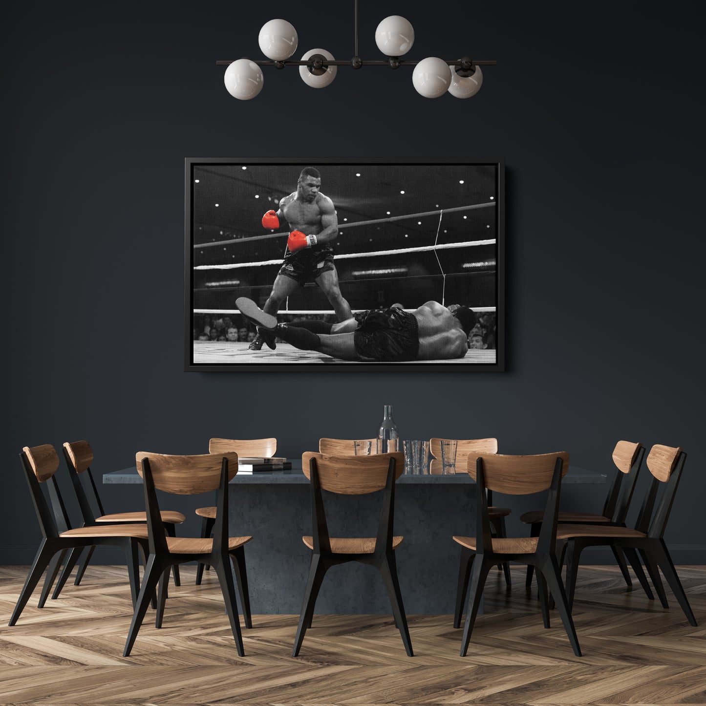 Mike Tyson Boxing Canvas Art – Poster Framed Wall Decor