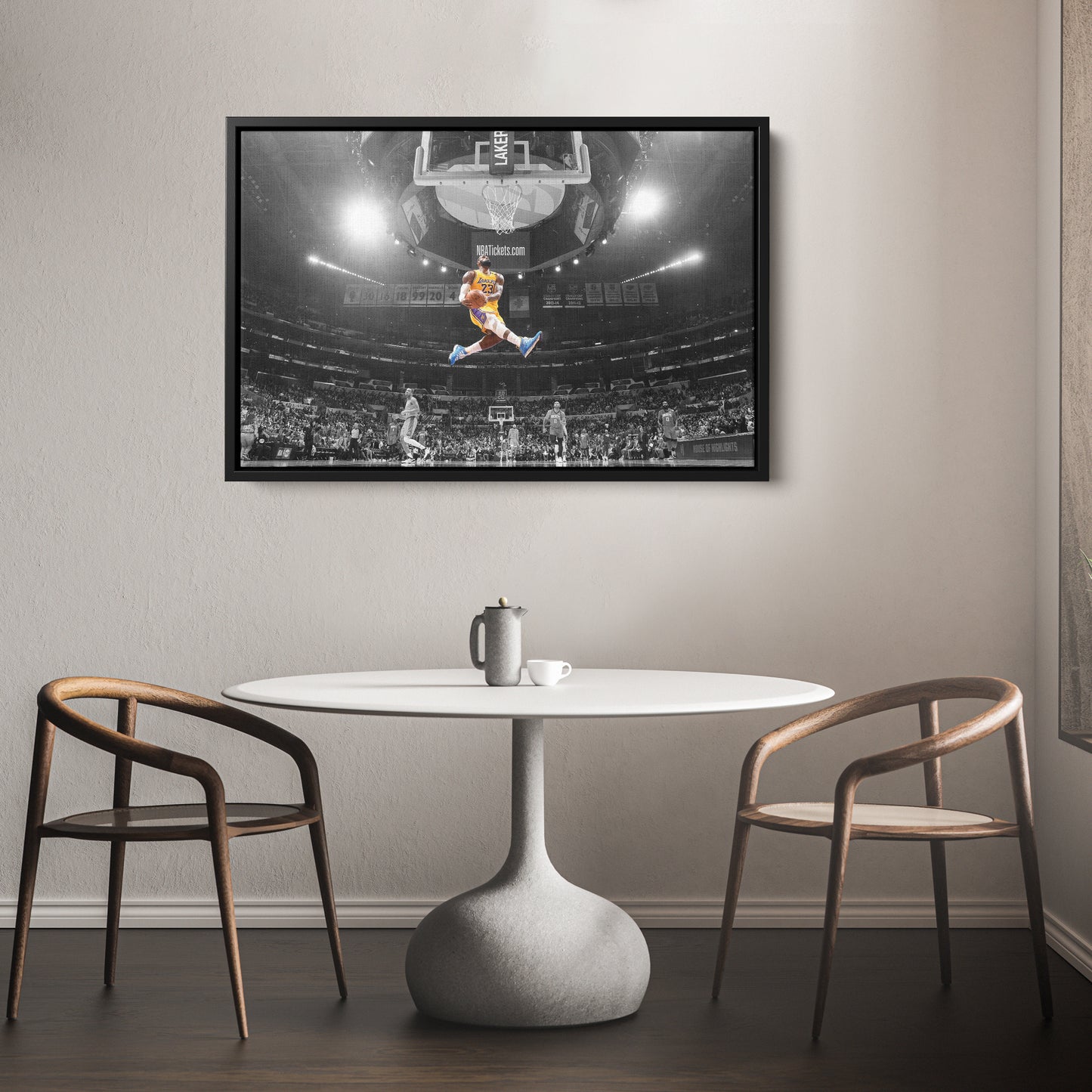 LeBron James Dunk Basketball Canvas Wall Art – NBA King in Action