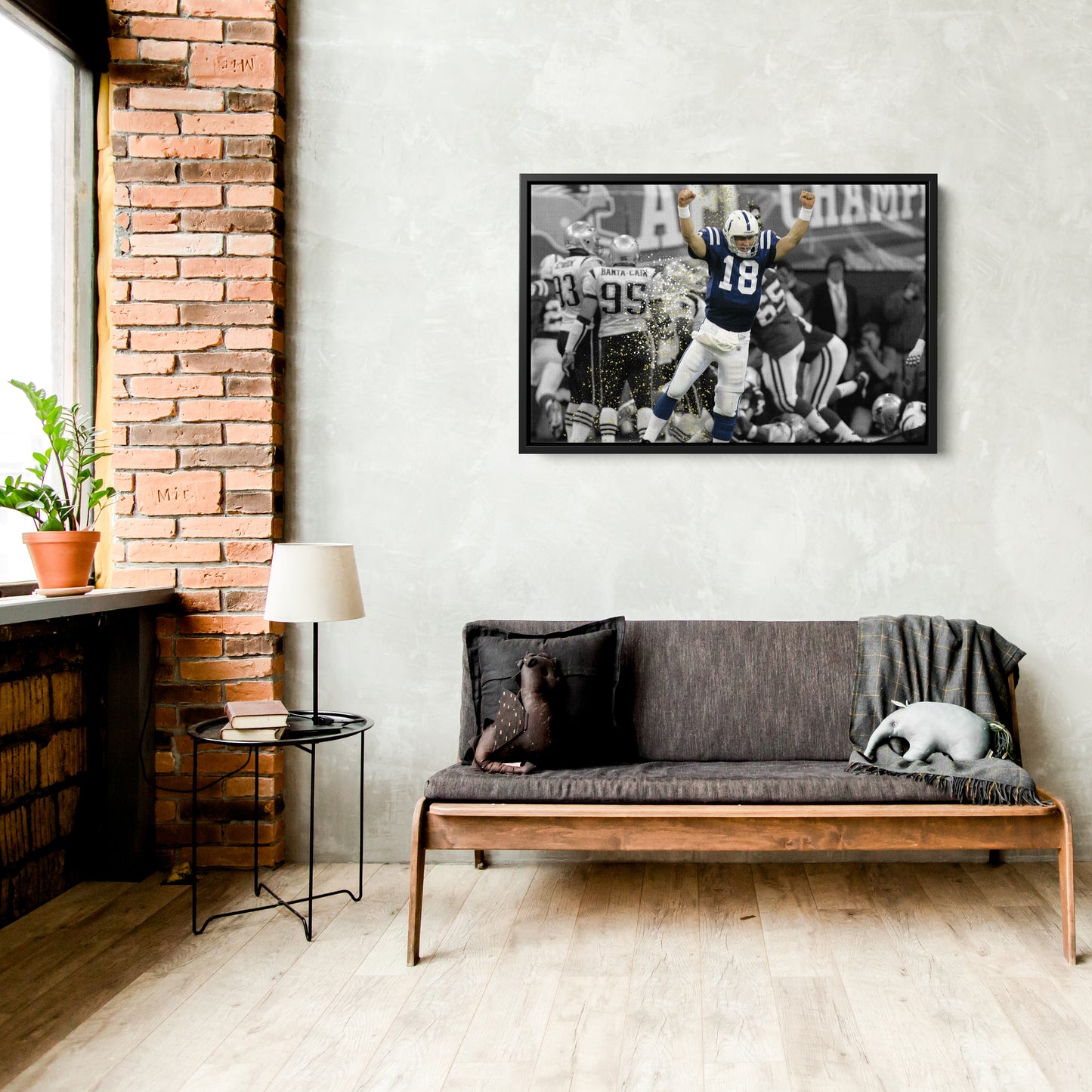 Peyton Manning AFC Championship Canvas Art - NFL Colts vs. Patriots