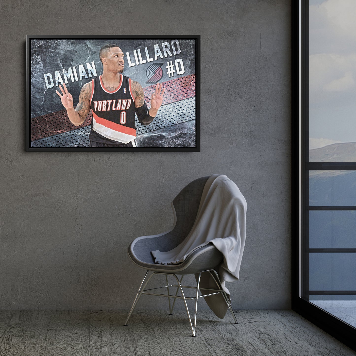 Damian Lillard #0 Basketball Canvas Wall Art – Portland Trail Blazers Decor