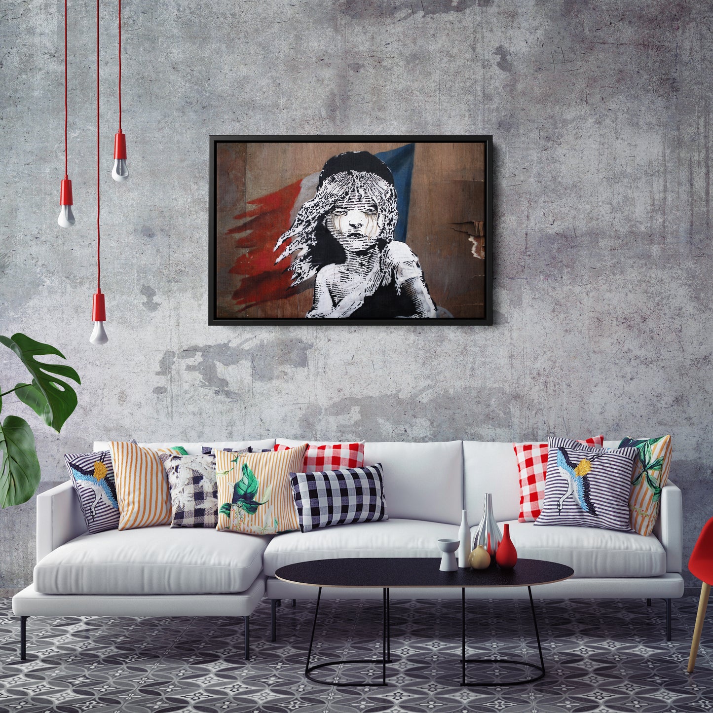 Banksy 'Les Misérables' Paris Mural Canvas Print - Framed Wall Art