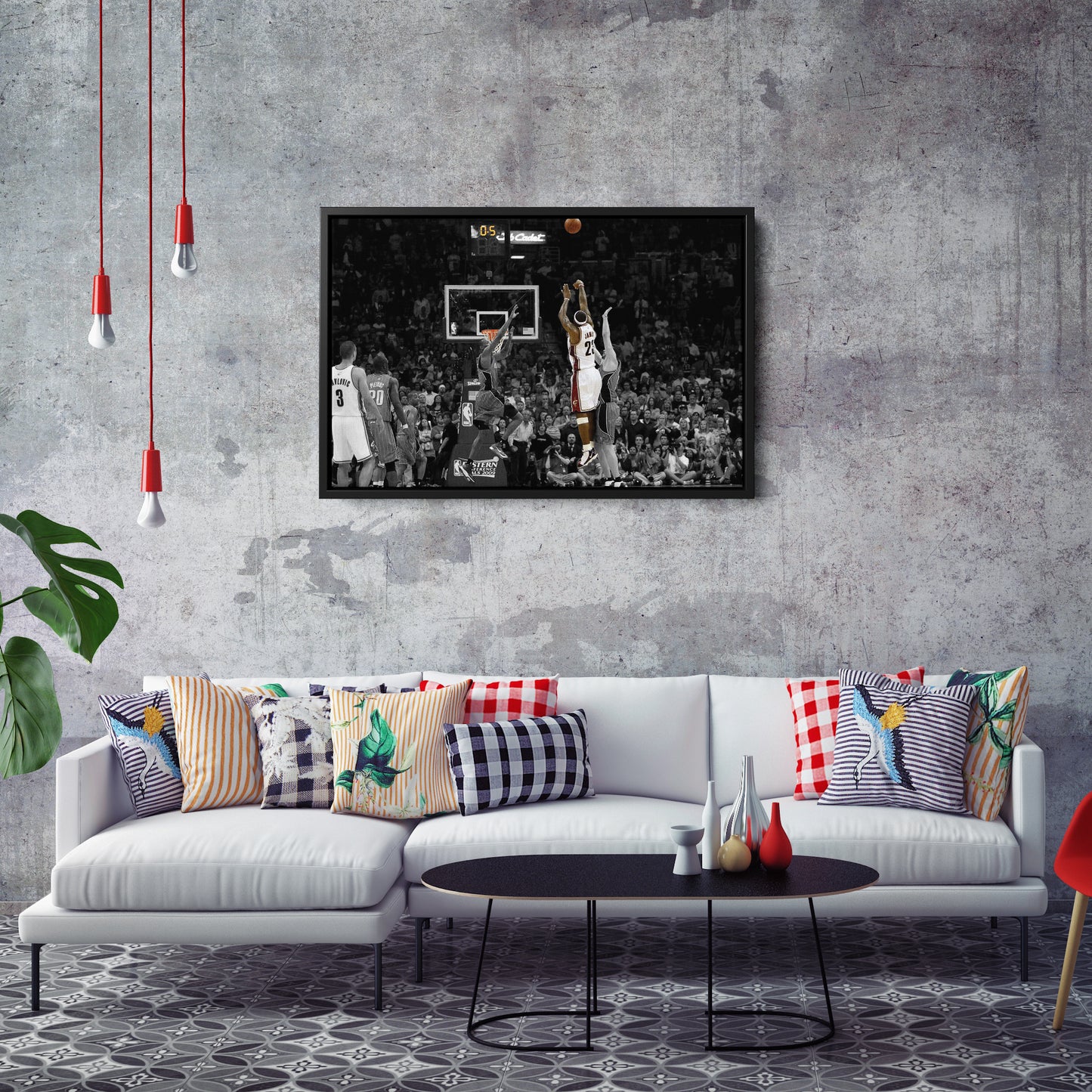 LeBron James Hits Game-Winning Buzzer vs Magic Canvas Wall Art Decor - NBA Playoff Art