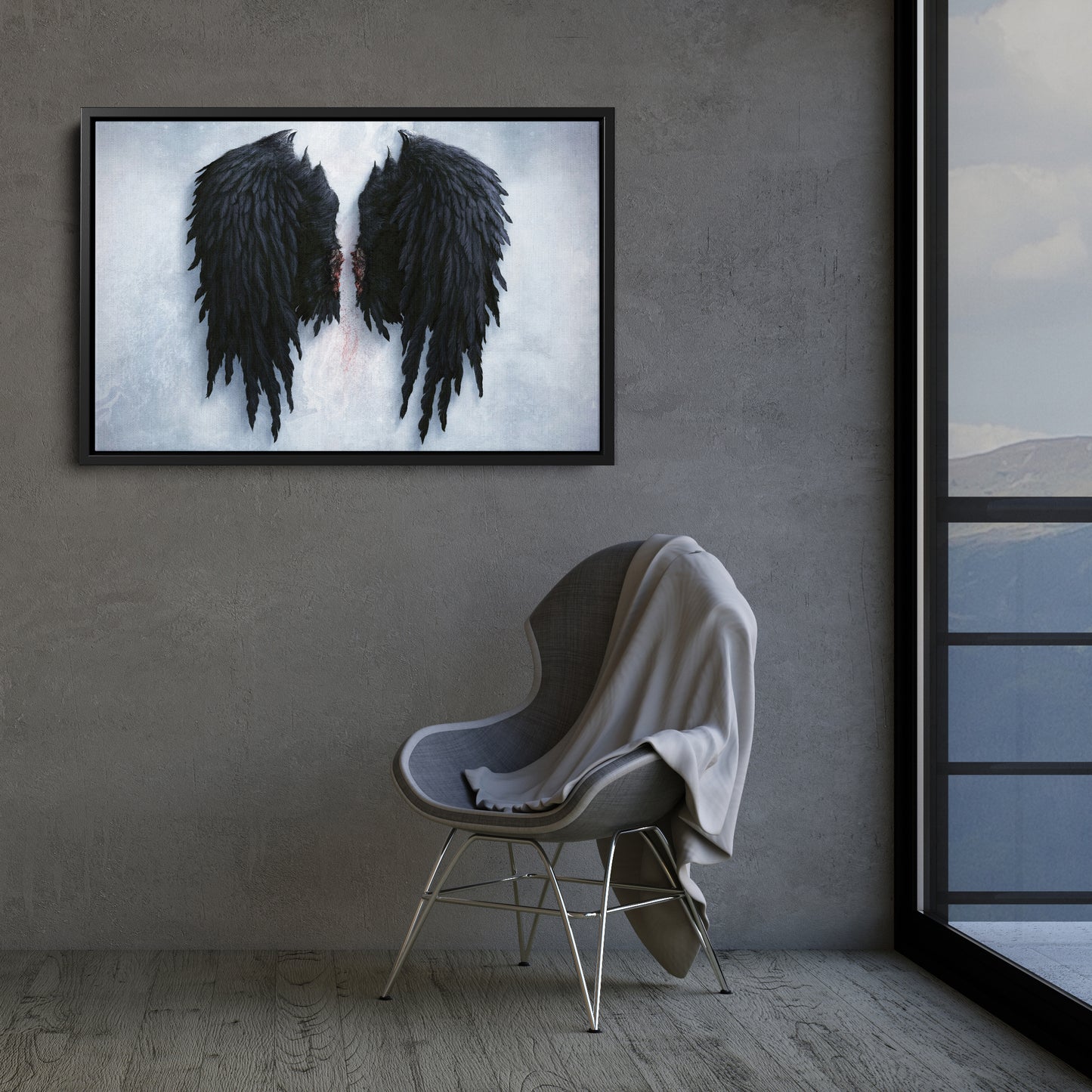 Banksy Angel Black Wings Canvas Wall Art – Bold Street Art Decor