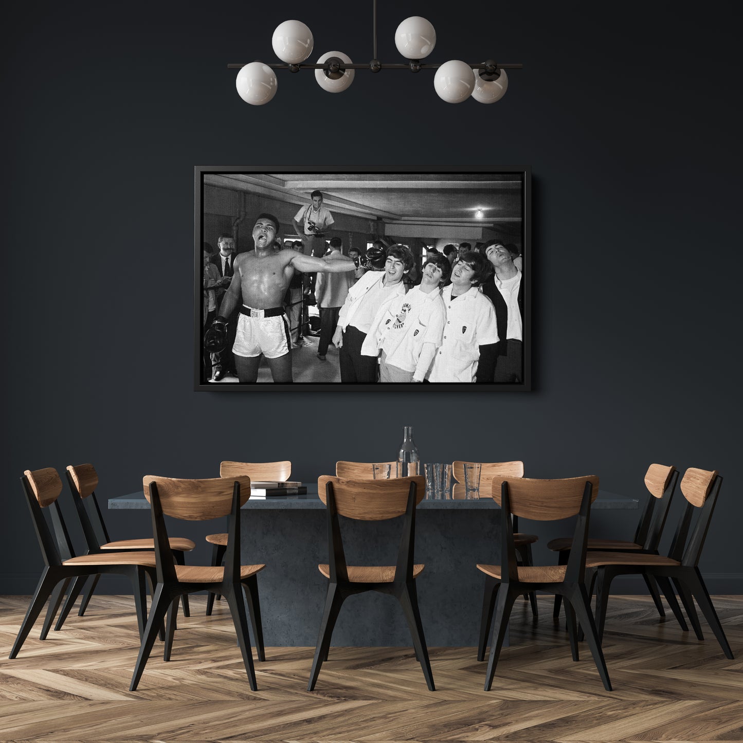 The Beatles & Muhammad Ali Canvas Wall Art – Music & Sports Legends Decor