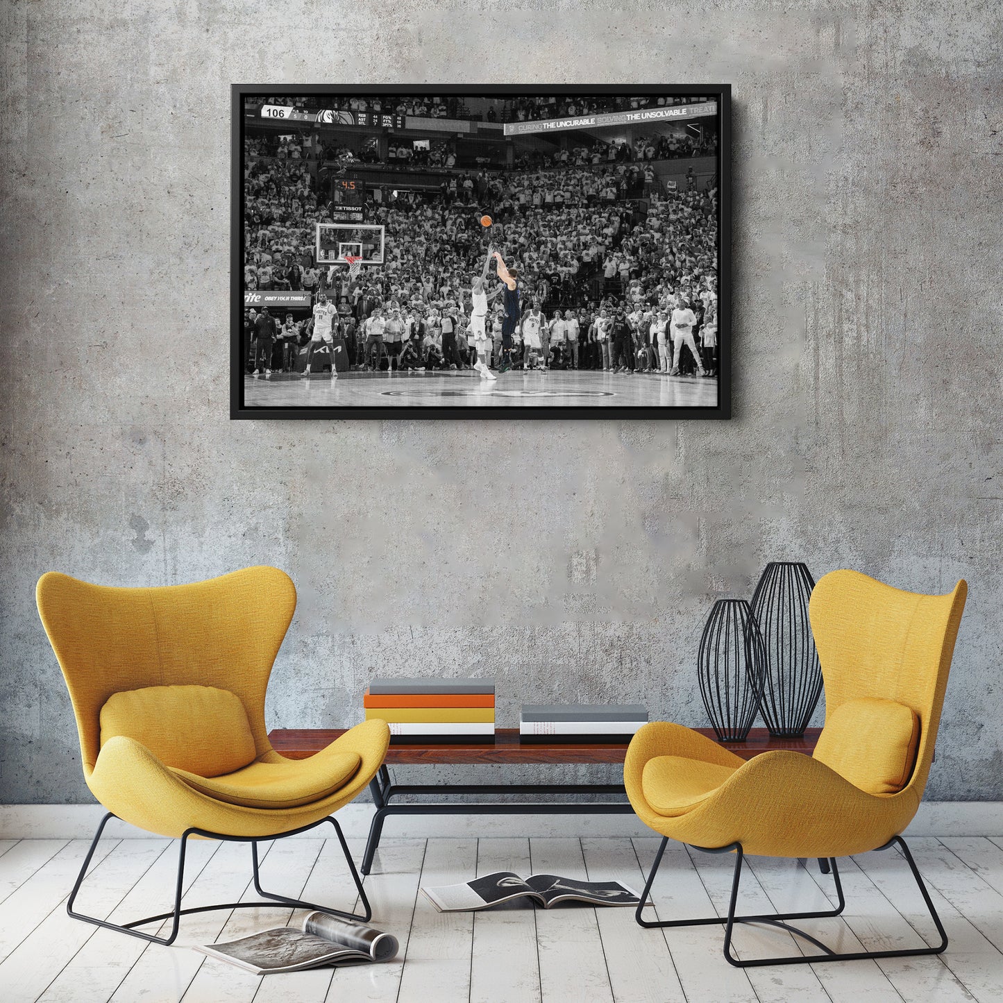 Luka Doncic Game-Winning 3-Pointer – Mavericks Canvas Wall Art Framed Decor