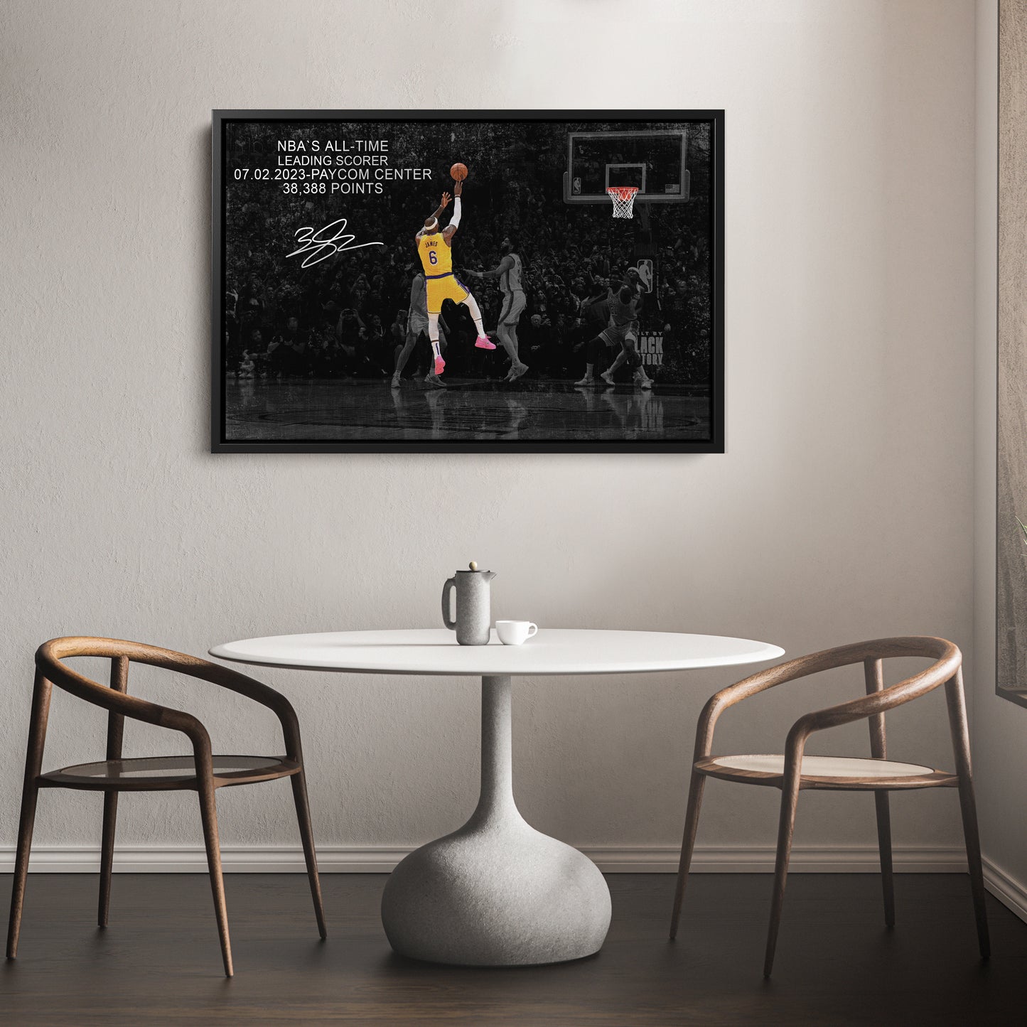 LeBron James All-Time Leading Scorer Canvas Wall Art Decor - NBA Legend Poster