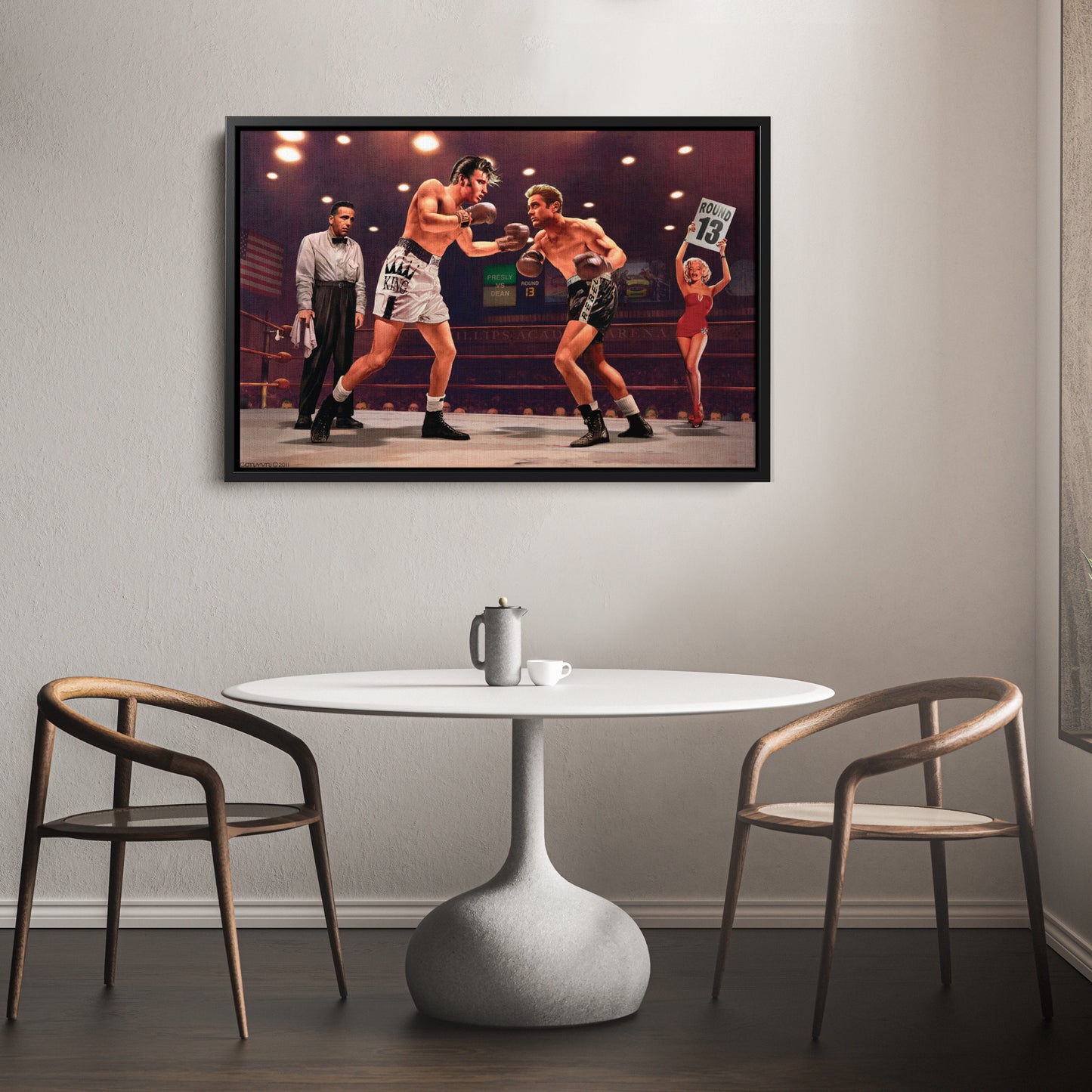 Marilyn Monroe, Elvis Presley & James Dean - Boxing Canvas Wall Art Decor