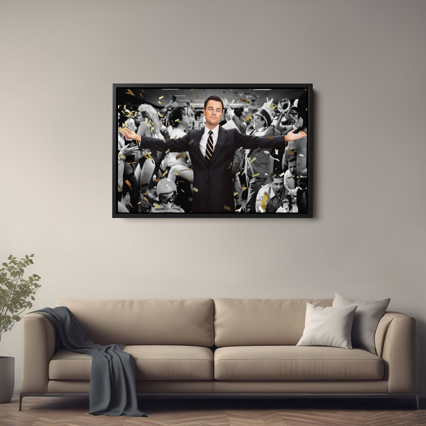 The Wolf of Wall Street Leonardo DiCaprio Canvas Wall Art – Iconic Movie Character Decor