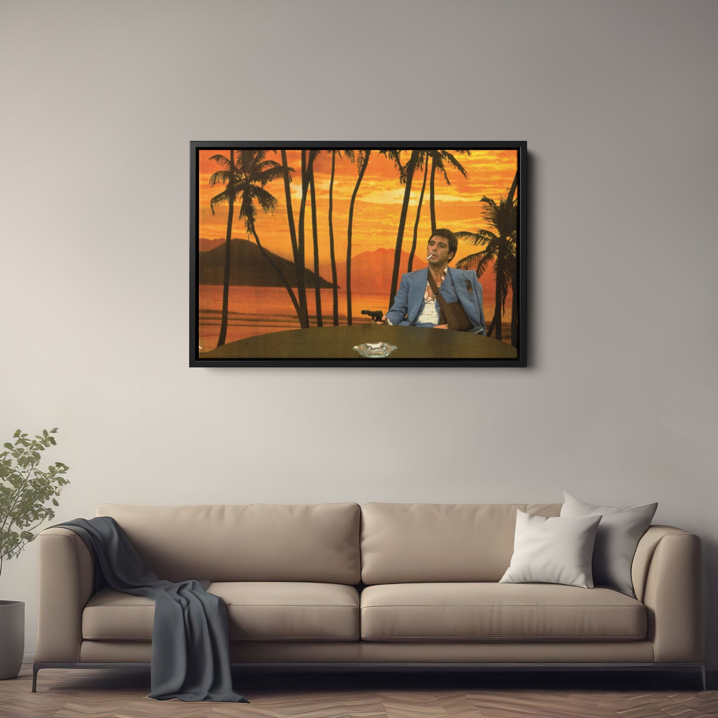 Scarface Al Pacino Art Effect Canvas Wall Art – Iconic Movie Moment Decor