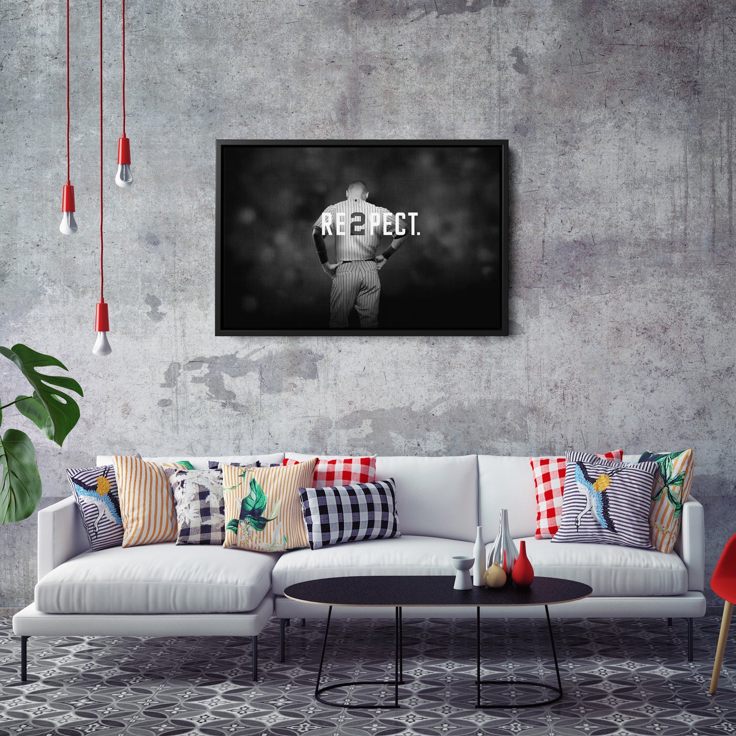 Derek Jeter Baseball Black and White Canvas Wall Art – MLB Legend Decor