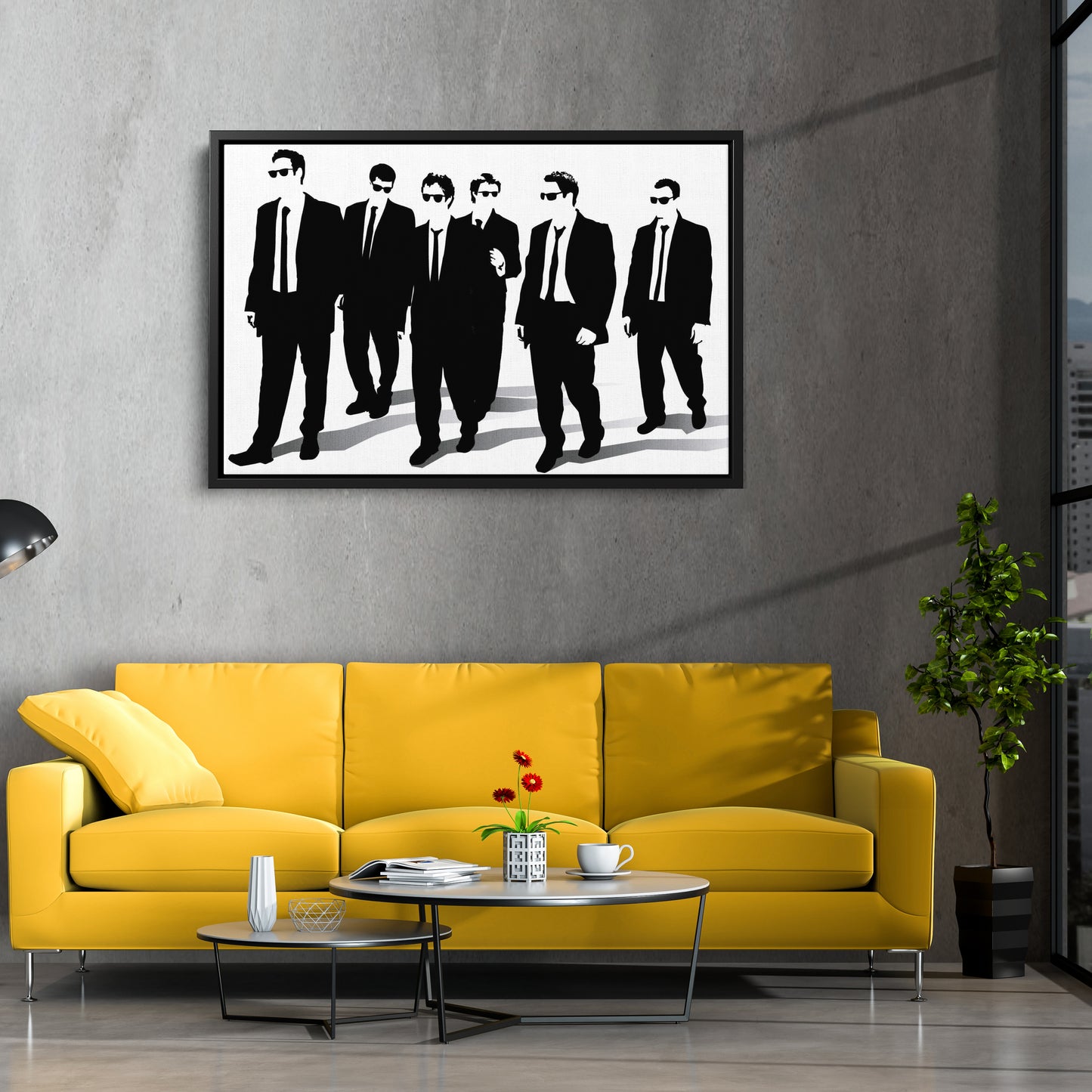 Reservoir Dogs Illustration Canvas Art – Cult Movie Icon Decor
