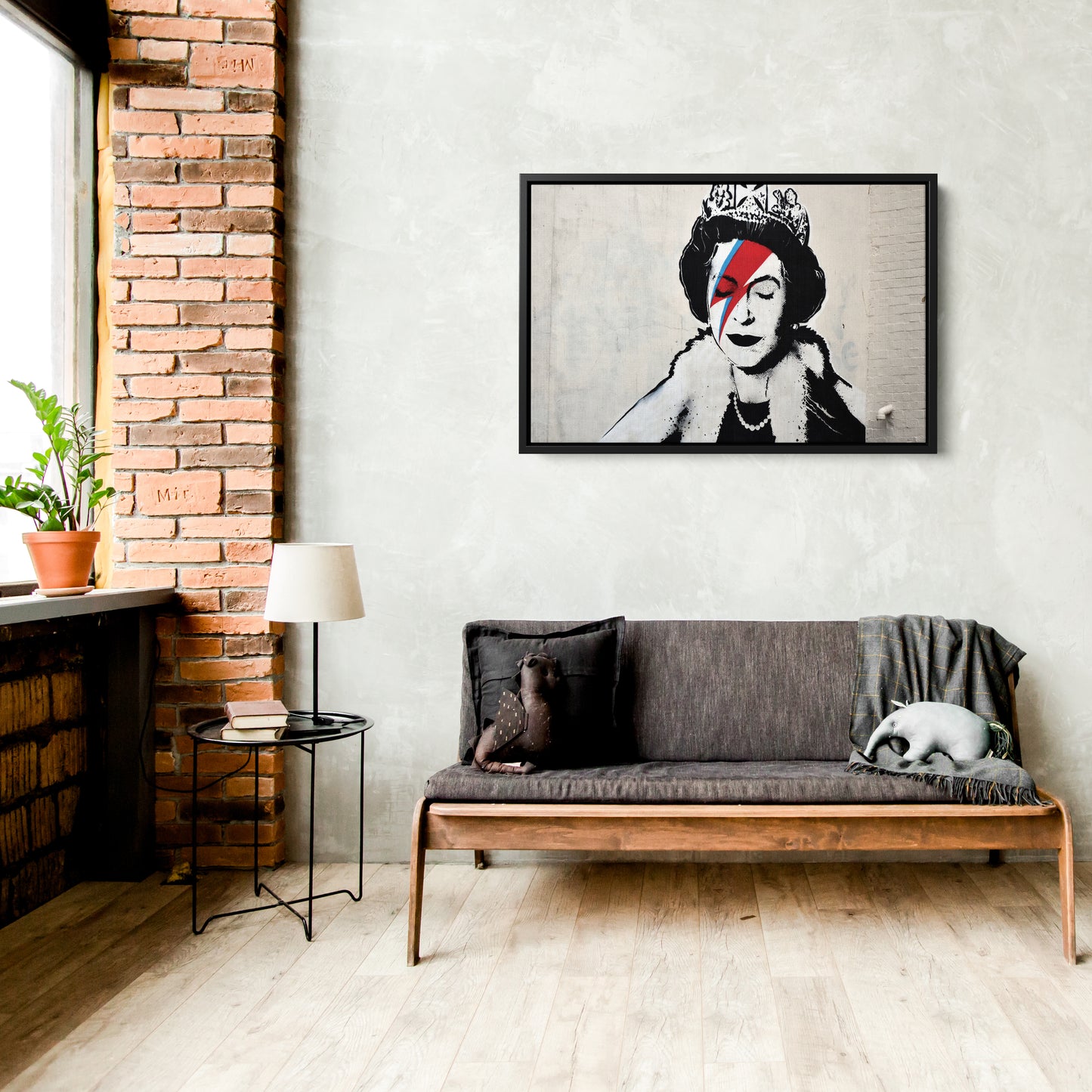 Banksy 'Queen' Canvas Print - Framed Wall Art