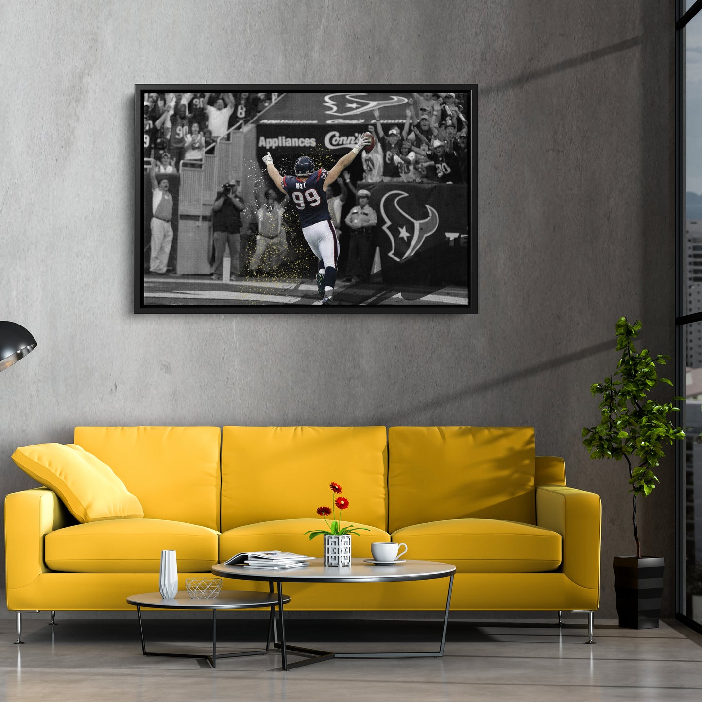 J.J. Watt’s Pick-6 Houston Texans Canvas Wall Art Decor - NFL Action Moment Art