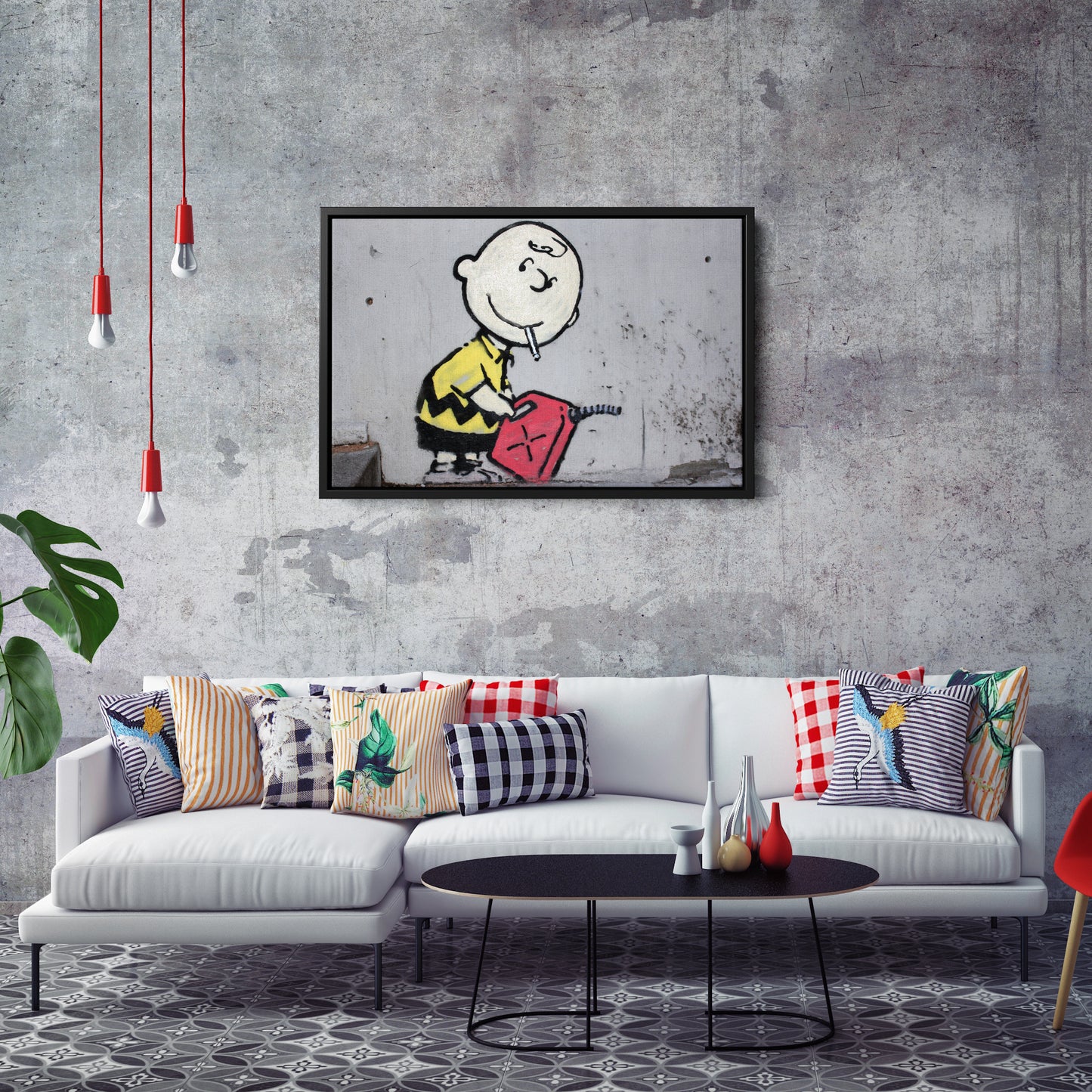 Banksy 'Gas and Smoke' Canvas Print - Framed Wall Art