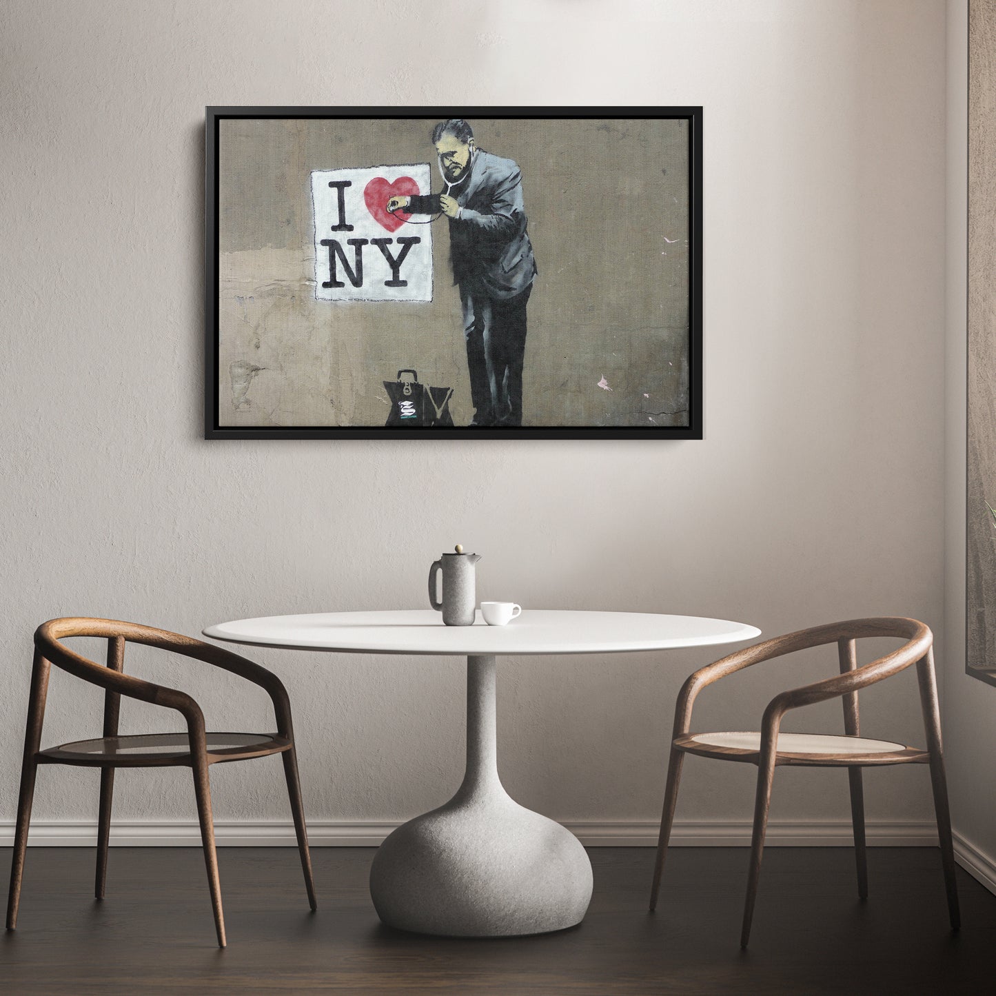Banksy 'Love New York' Canvas Print - Framed Wall Art