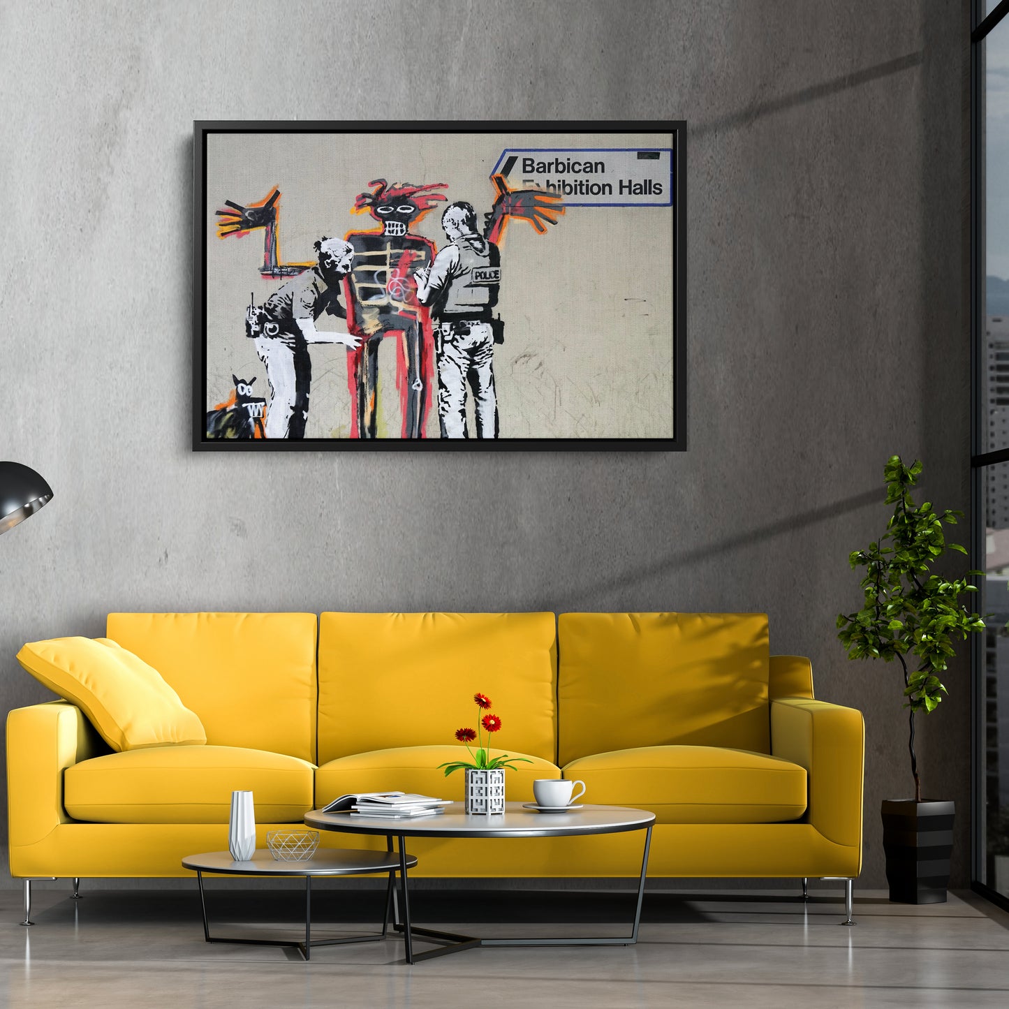 Banksy x Basquiat 'Installer' Canvas Print - Framed Wall Art