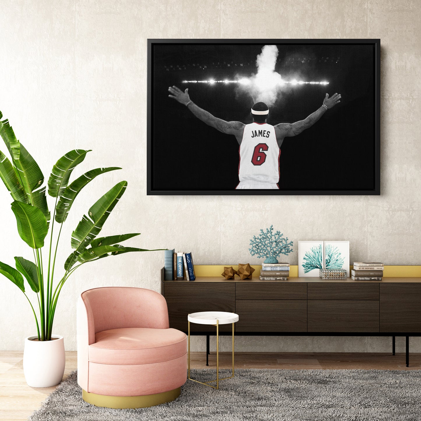 LeBron James Tosses Powder in the Air Miami Heat Canvas Wall Art Decor - NBA Superstar Art