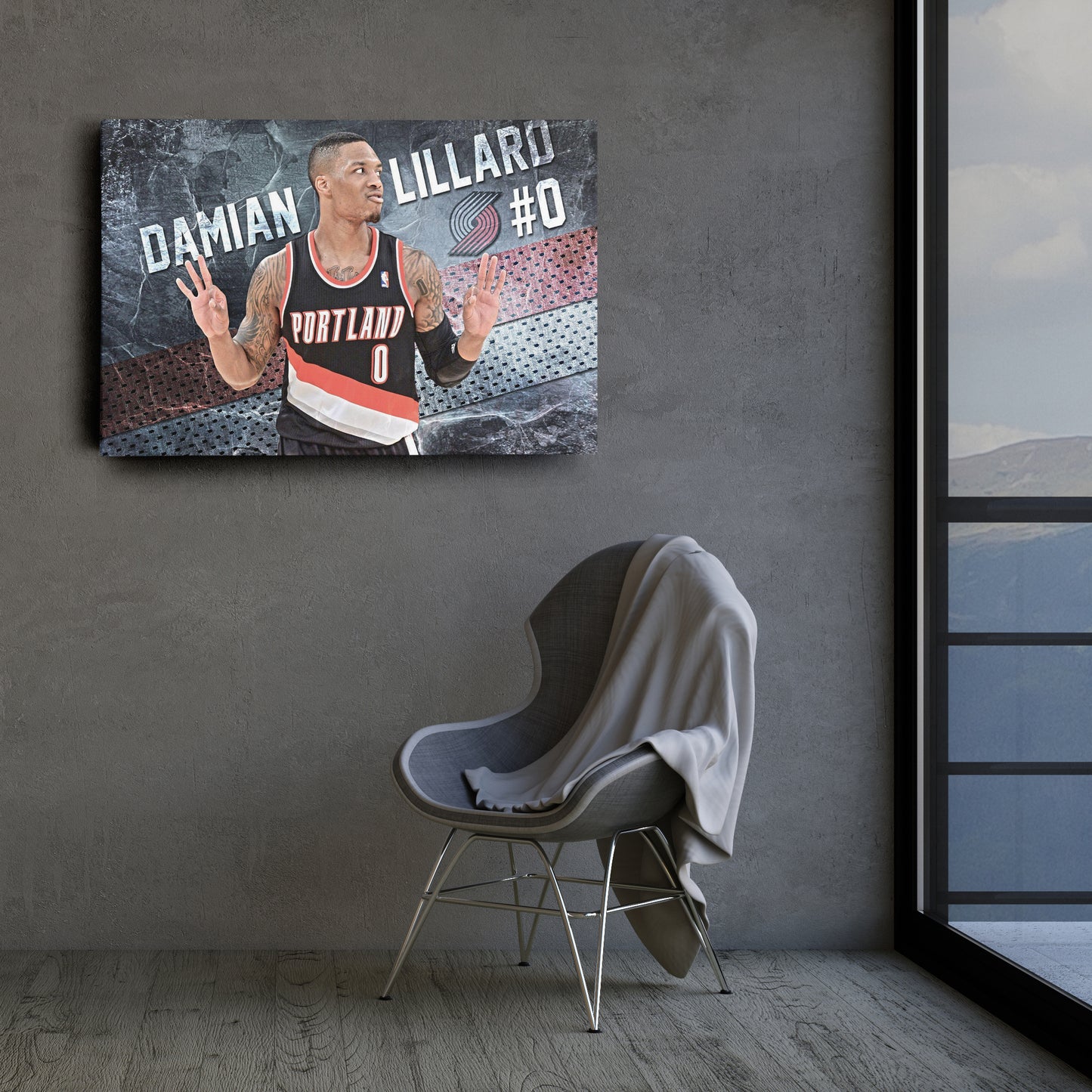 Damian Lillard #0 Basketball Canvas Wall Art – Portland Trail Blazers Decor