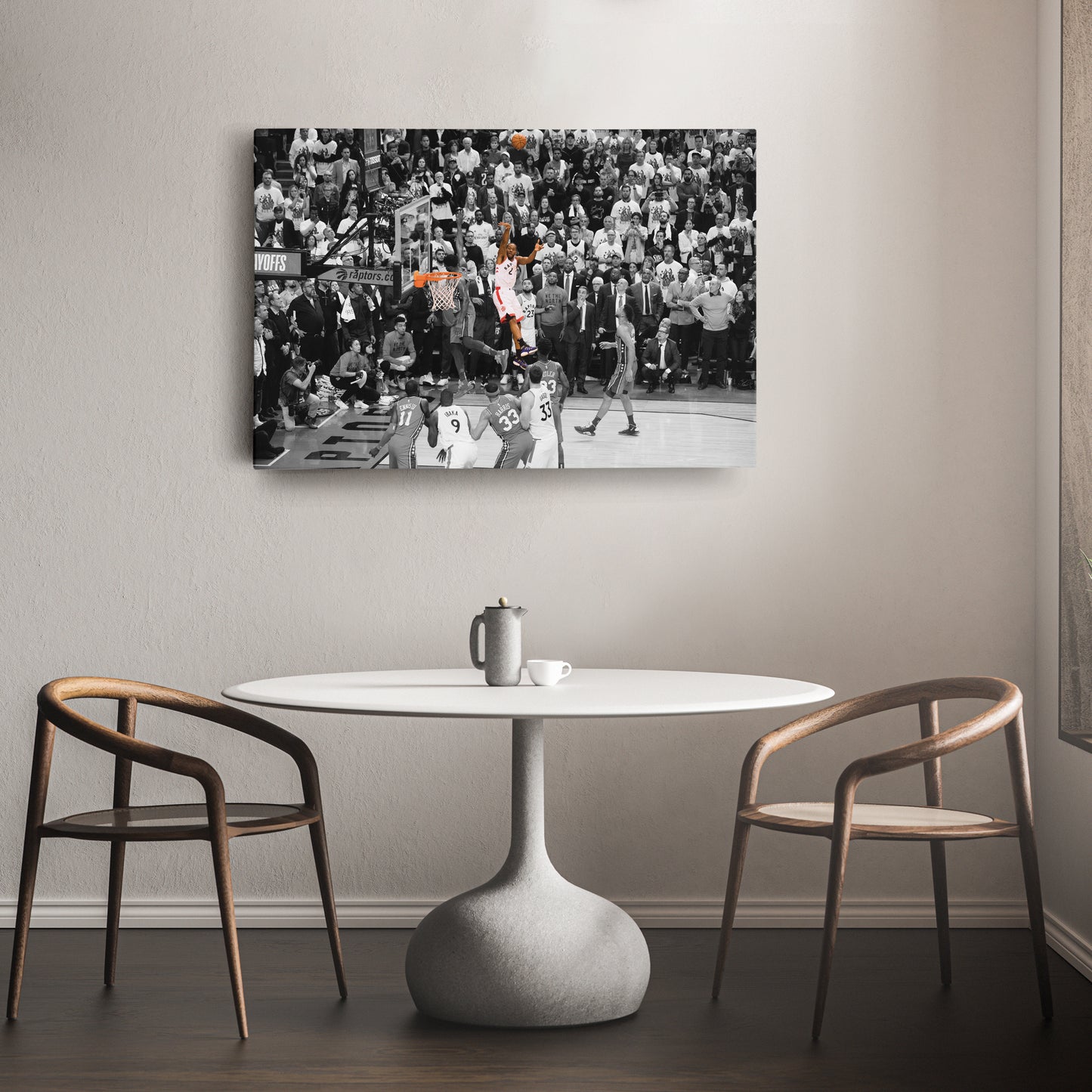 Kawhi Leonard Buzzer Beater Toronto Raptors Canvas Wall Art Decor - NBA Playoff Art