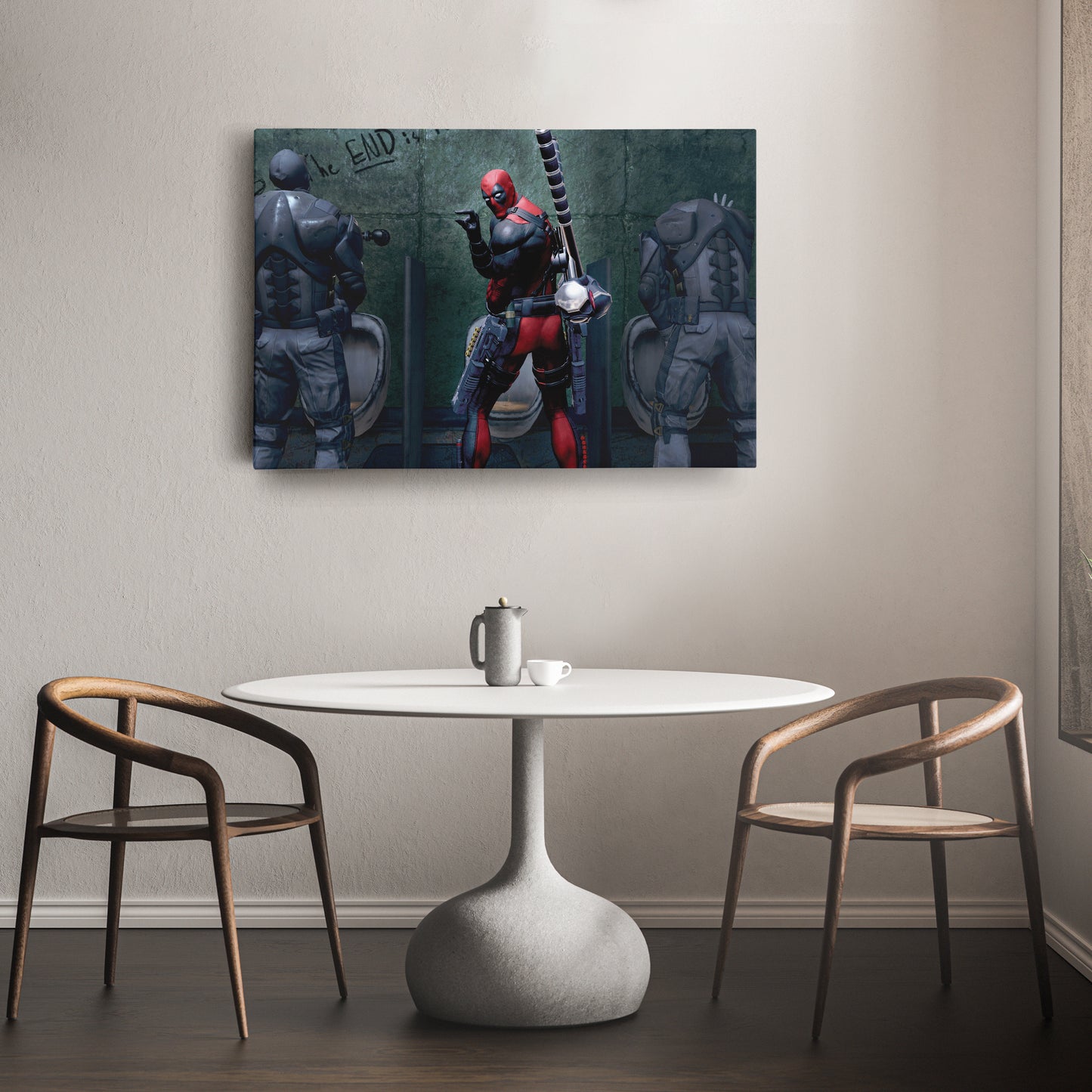 Deadpool Poster - Bathroom Break Funny Canvas Wall Art Decor