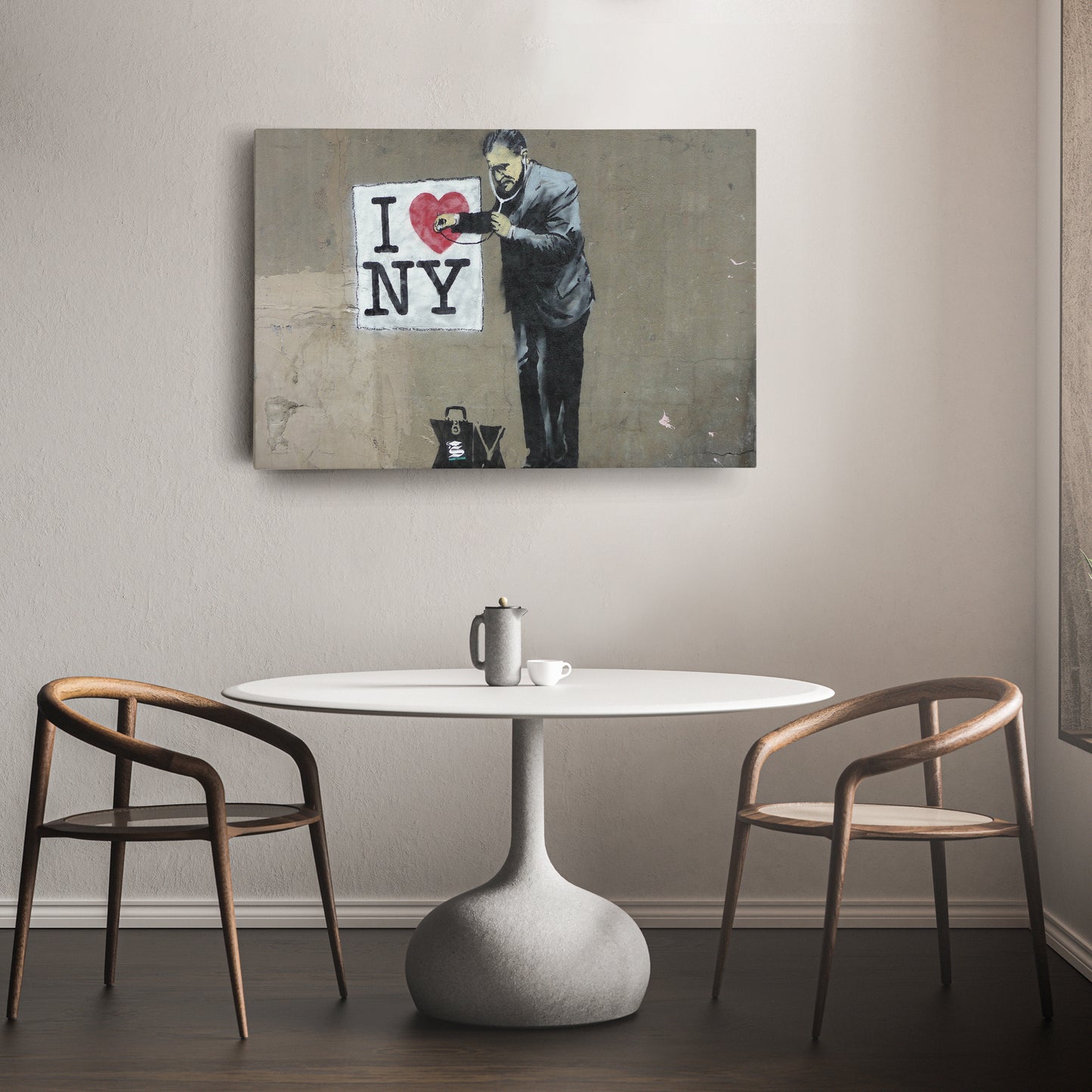 Banksy 'Love New York' Canvas Print - Framed Wall Art