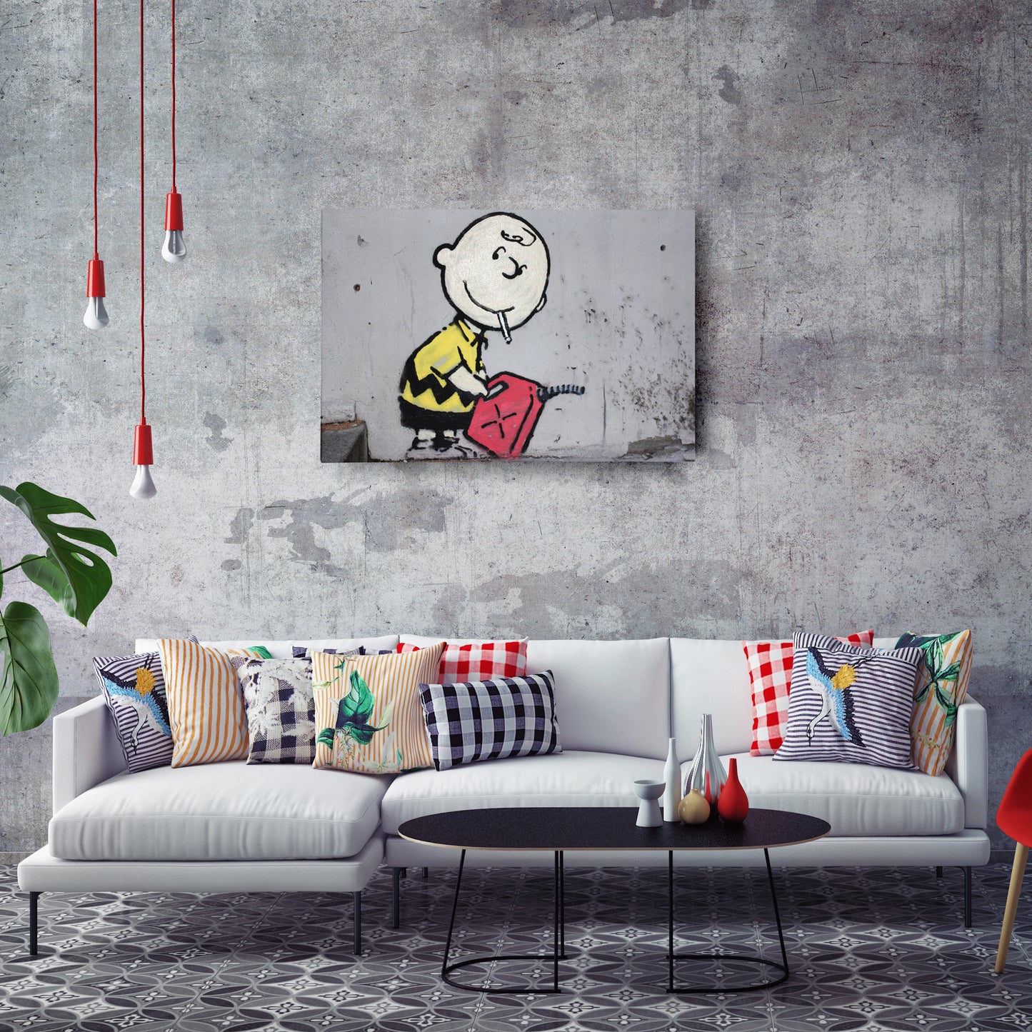 Banksy 'Gas and Smoke' Canvas Print - Framed Wall Art
