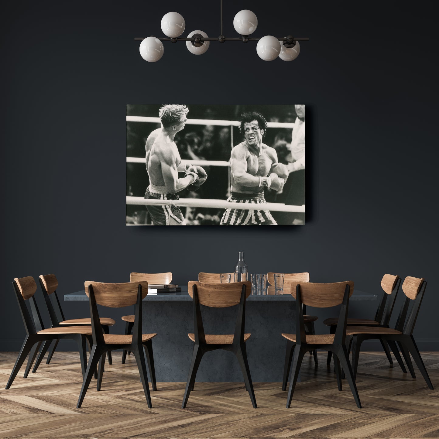 Rocky Balboa vs Ivan Drago Poster – Boxing Movie Canvas Wall Art Decor
