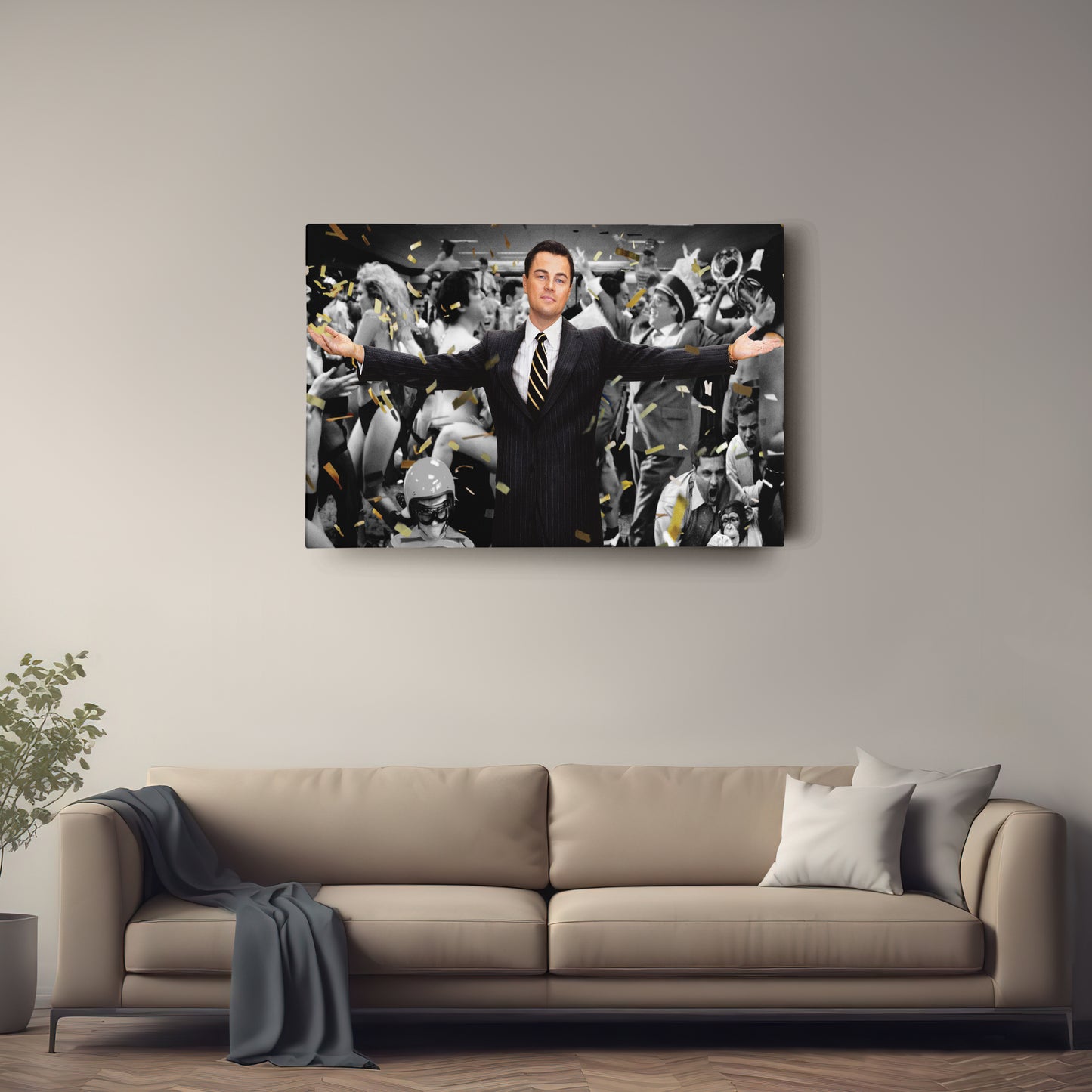 The Wolf of Wall Street Leonardo DiCaprio Canvas Wall Art – Iconic Movie Character Decor