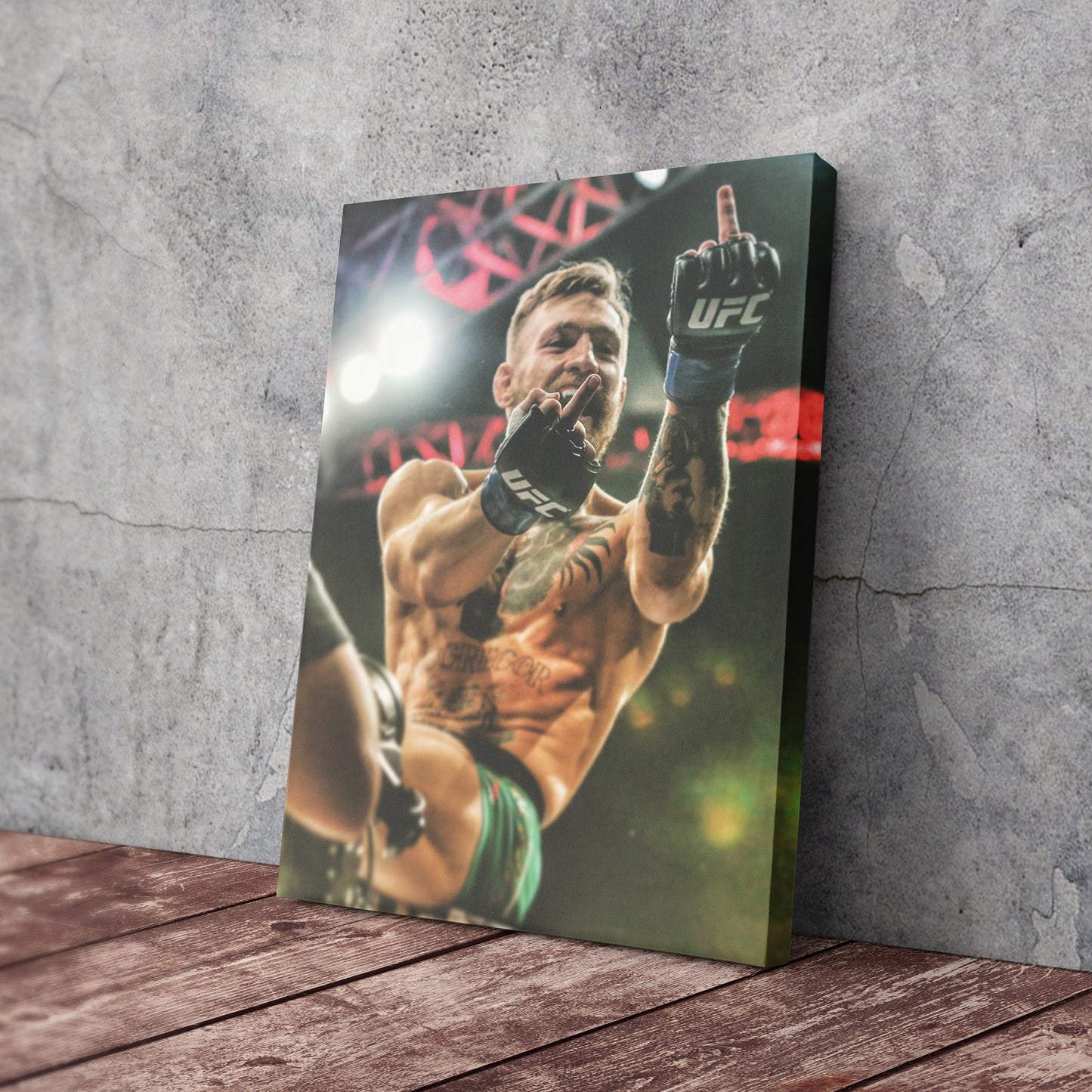 Conor McGregor Middle Finger Canvas Wall Art Decor - Bold UFC Art