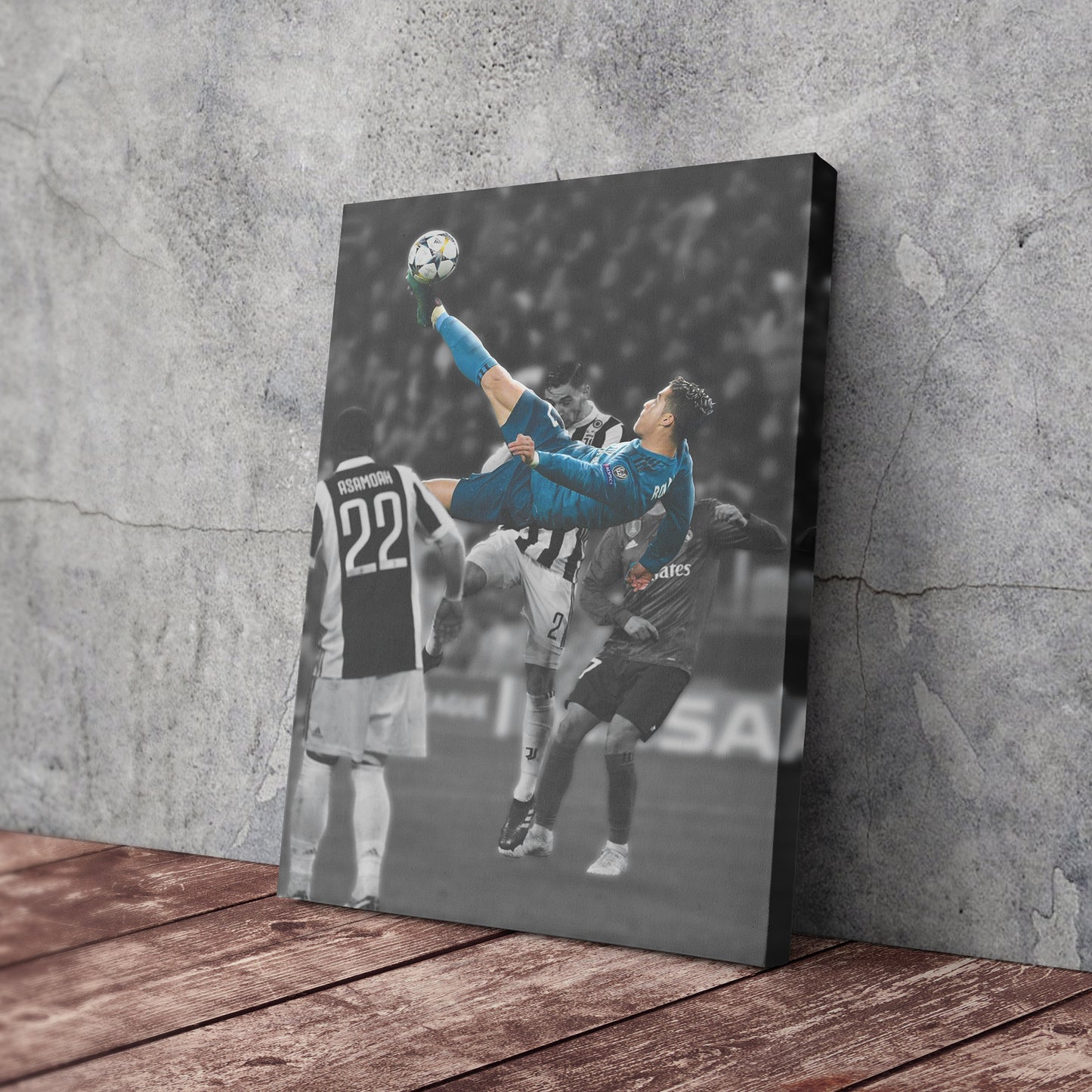 Cristiano Ronaldo Overhead Kick vs Juventus Canvas Wall Art Decor - Iconic Soccer Art