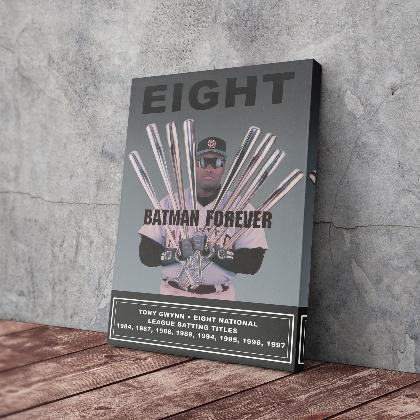 Tony Gwynn 8 N.L. Batting Titles Canvas Art - MLB Sports Home Decor