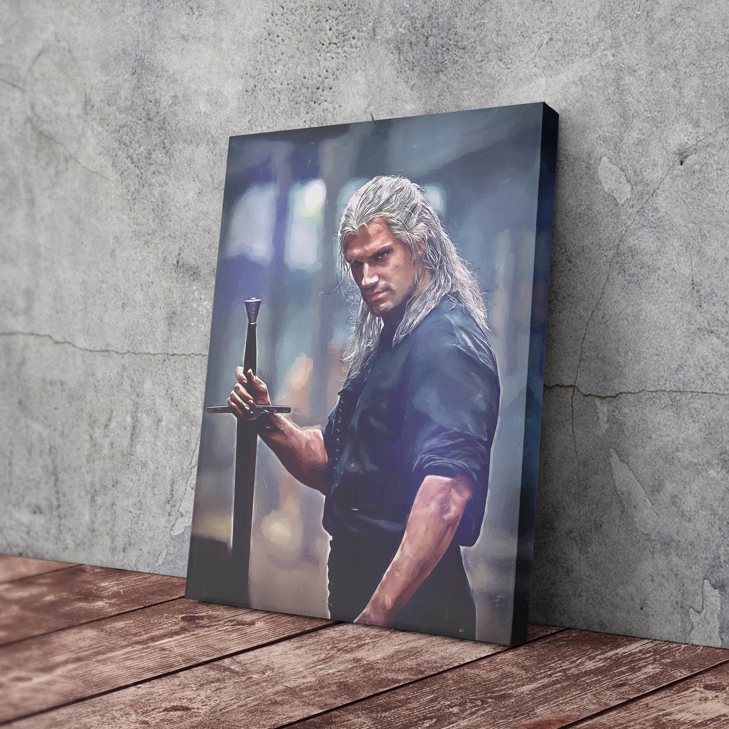 Geralt of Rivia Witcher Canvas Wall Art – Fantasy TV Series Print